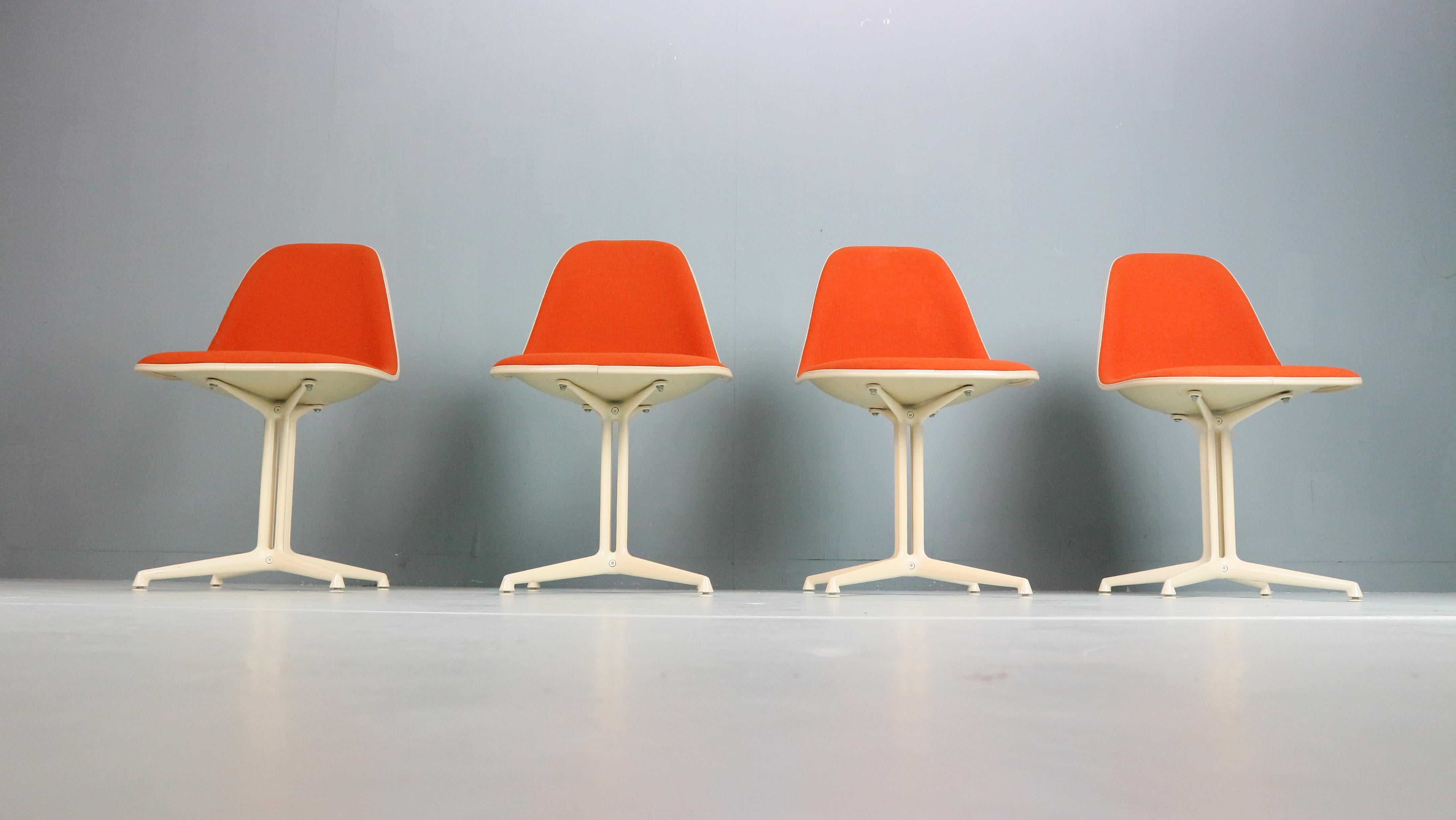 Mid-Century Modern Charles & Ray Eames Set of 4 Orange 
