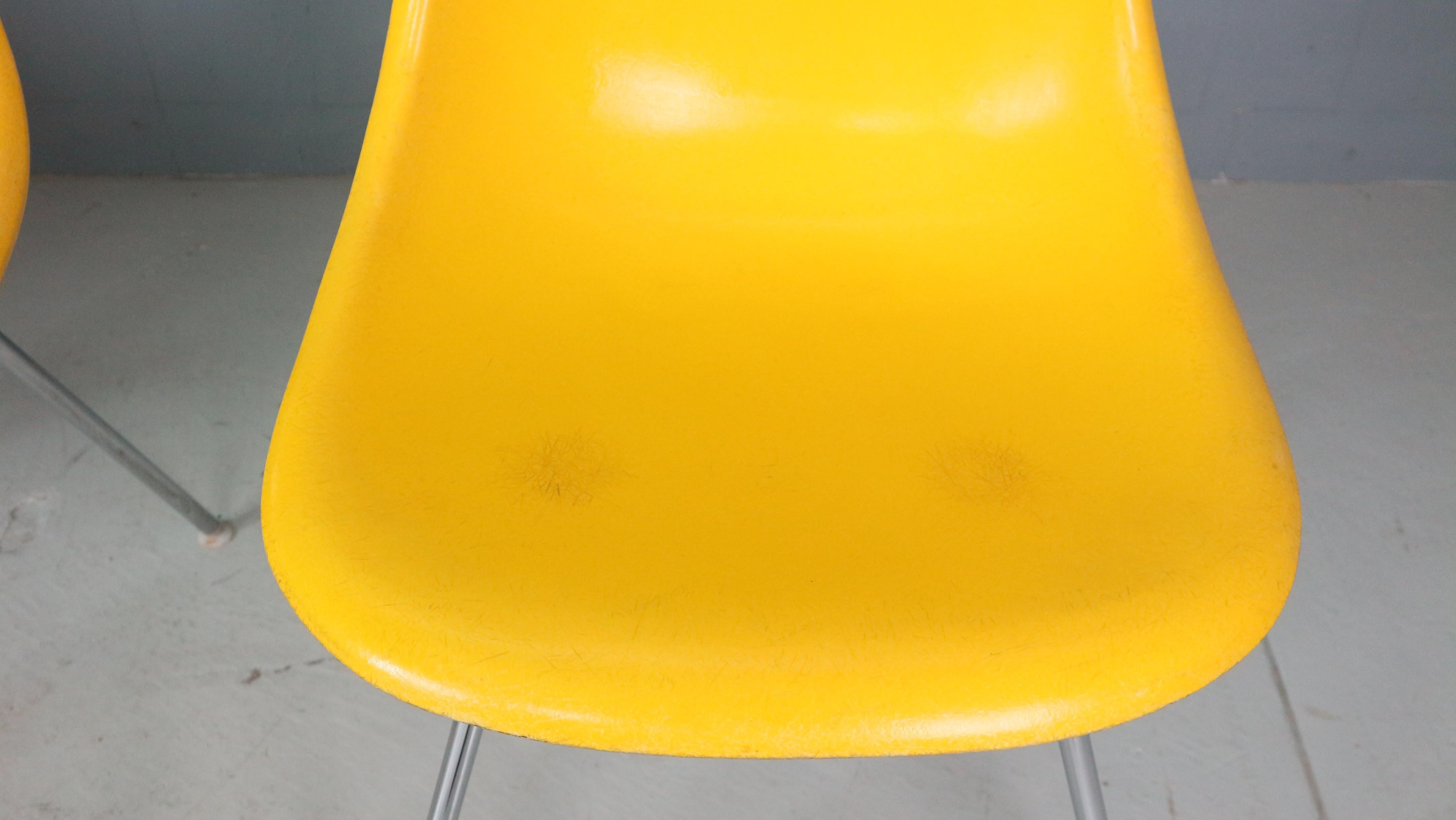 Mid-20th Century Charles & Ray Eames Set of 4 Yellow 