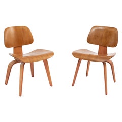 Charles & Ray Eames Rare Two-Tone DCW Chairs for Evans