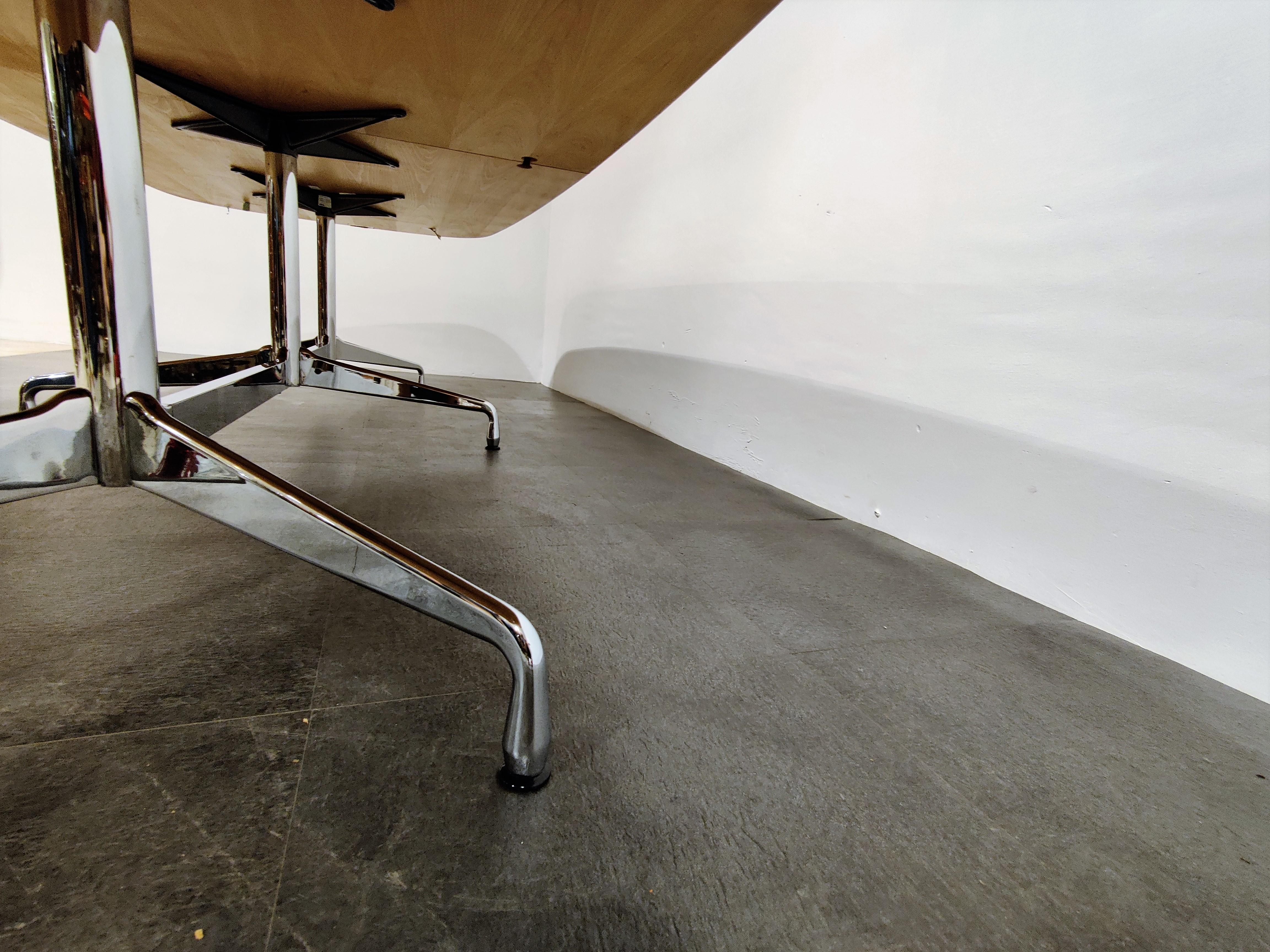 Chrome Charles and Ray Eames, Vitra Segmented Dining or Conference Table, 1990s