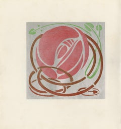 Litografia originale Art Nouveau "Glasgow Rose" di Charles Rennie Mackintosh