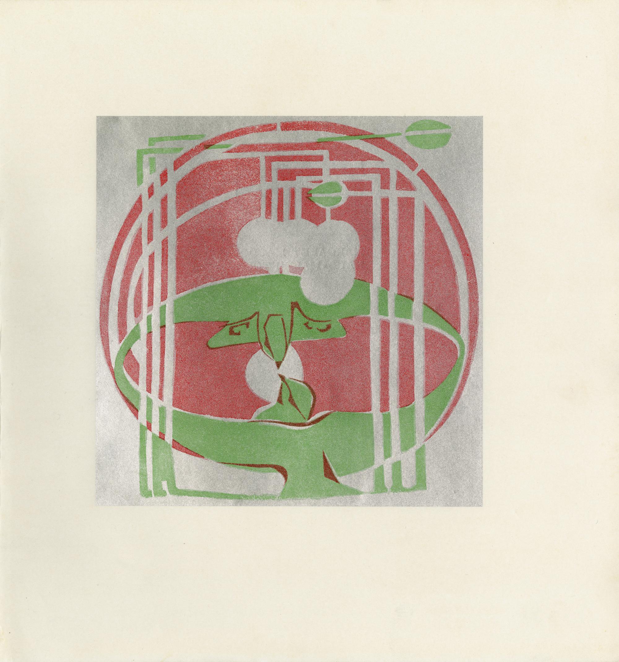 Originallithographie „Pair of Doves“ im Jugendstil von Charles Rennie Mackintosh im Angebot 1