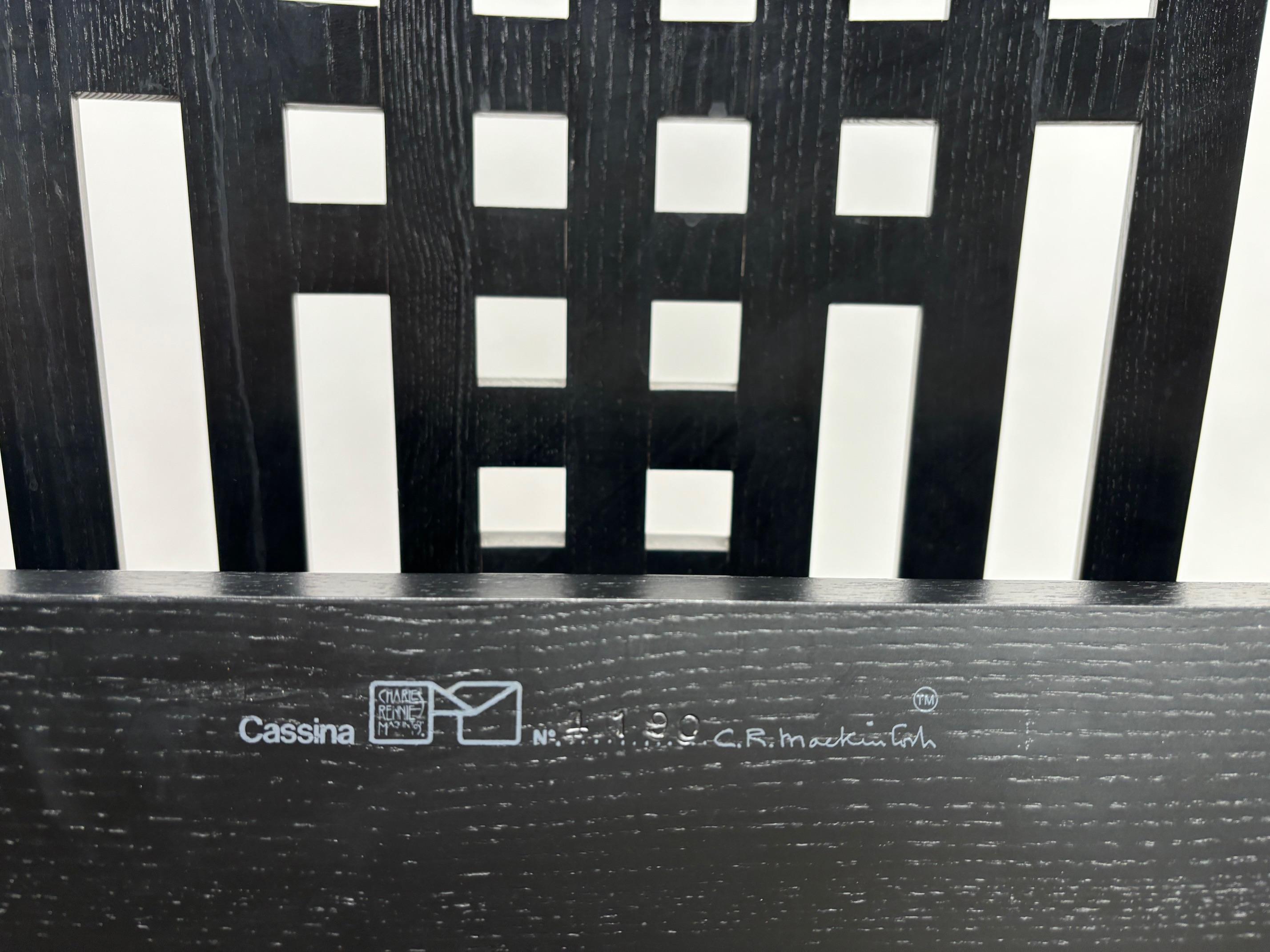 Charles Rennie Mackintosh 312 Trono de sauce Sillón original, Cassina (Firmado) en venta 9