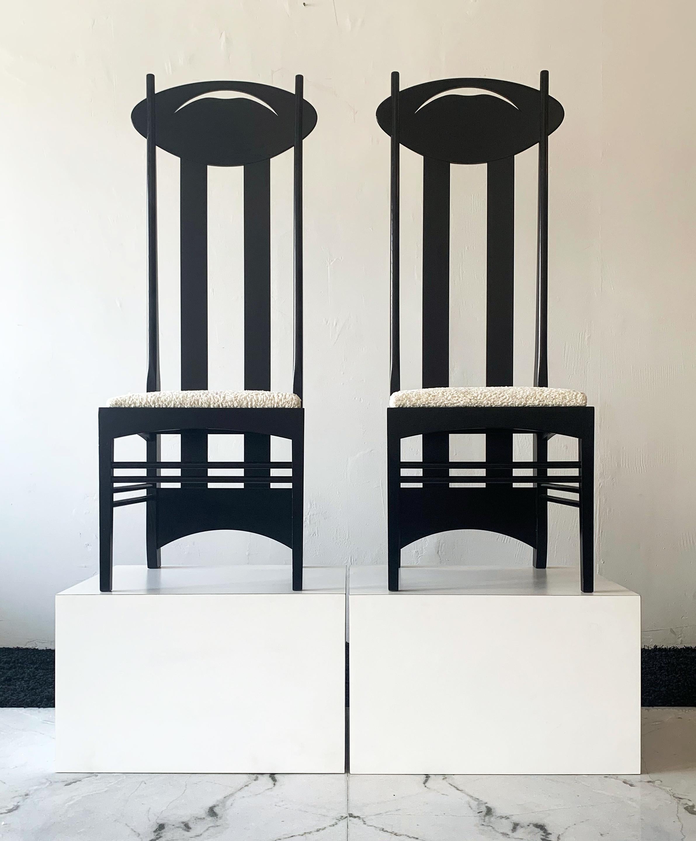 Charles Rennie Mackintosh Argyle Chairs, a Pair, Cassina, 1970's 4