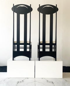 Charles Rennie Mackintosh Argyle Chairs, a Pair, Cassina, 1970's