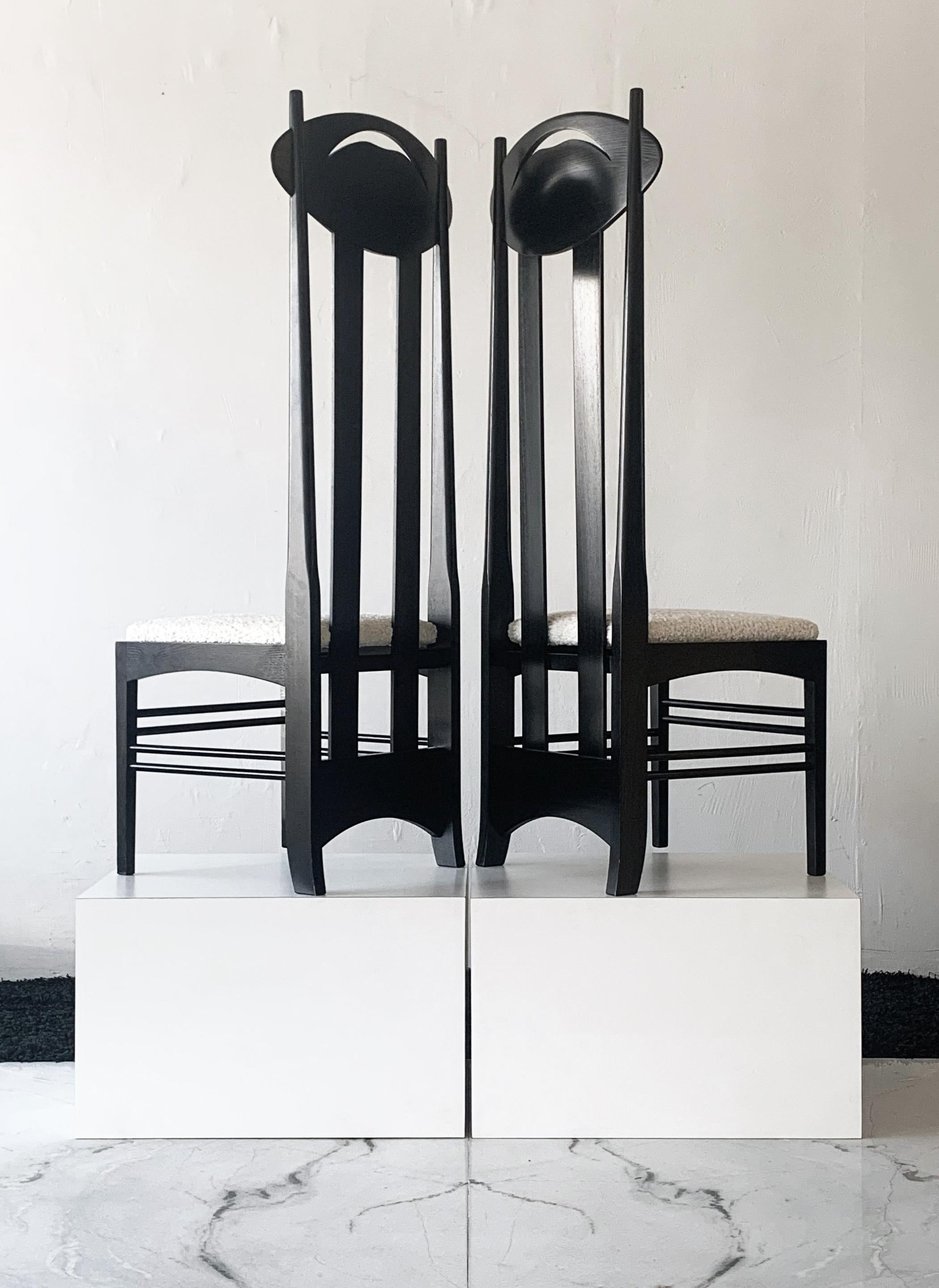 Late 20th Century Charles Rennie Mackintosh Argyle Chairs, a Pair, Cassina, 1970's