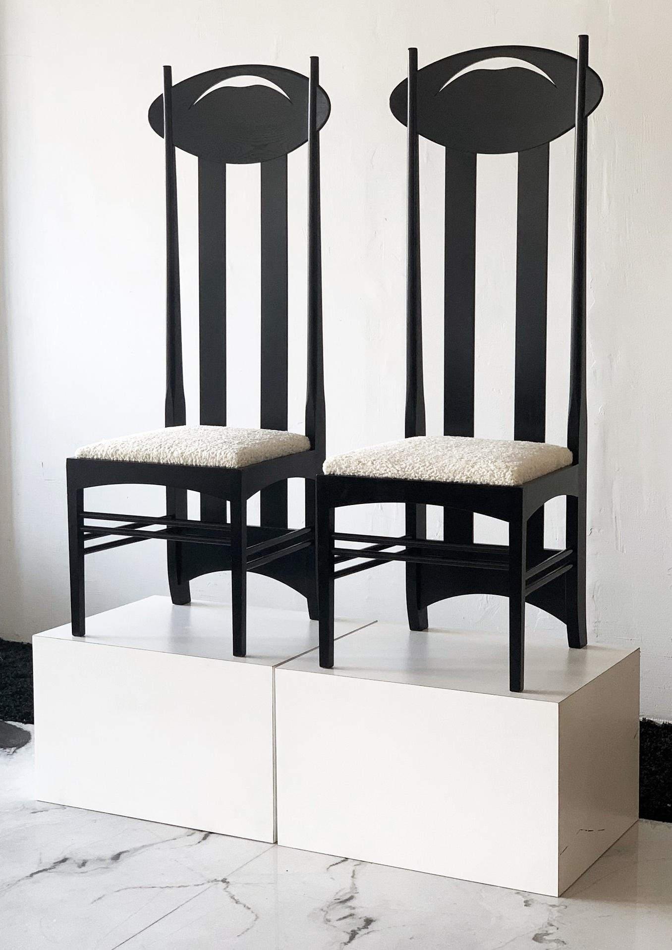 Charles Rennie Mackintosh Argyle Chairs, a Pair, Cassina, 1970's 1