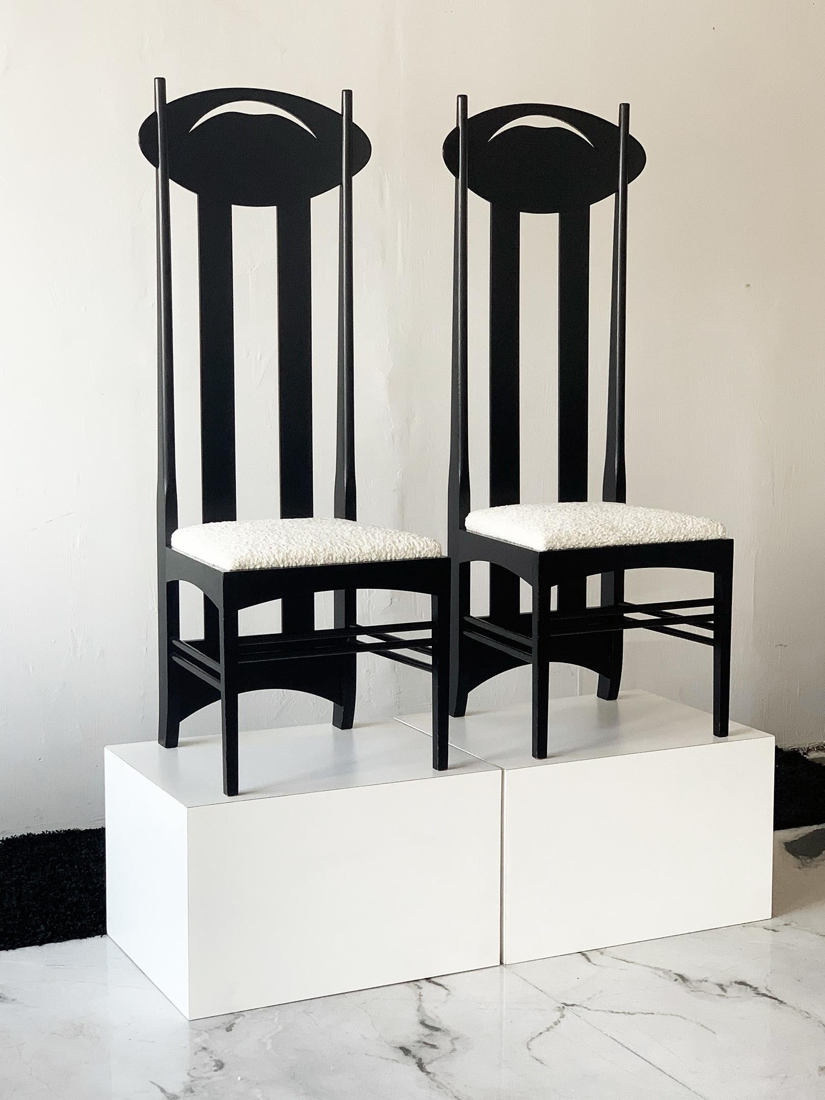 Charles Rennie Mackintosh Argyle Chairs, a Pair, Cassina, 1970's 2