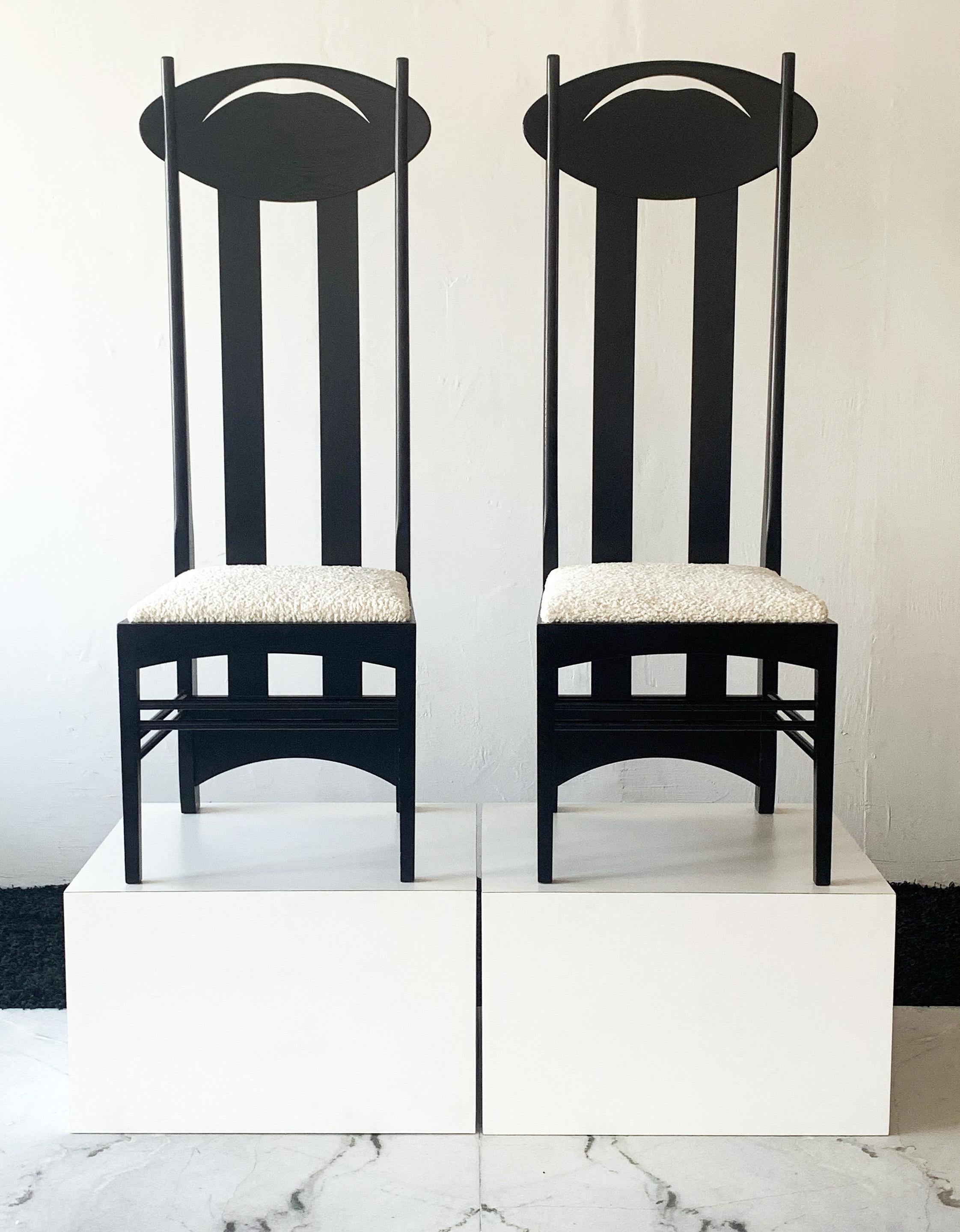 Charles Rennie Mackintosh Argyle Chairs, a Pair, Cassina, 1970's 3