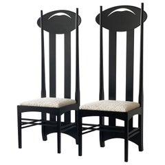 Charles Rennie Mackintosh Argyle Chairs, a Pair, Cassina, 1970's