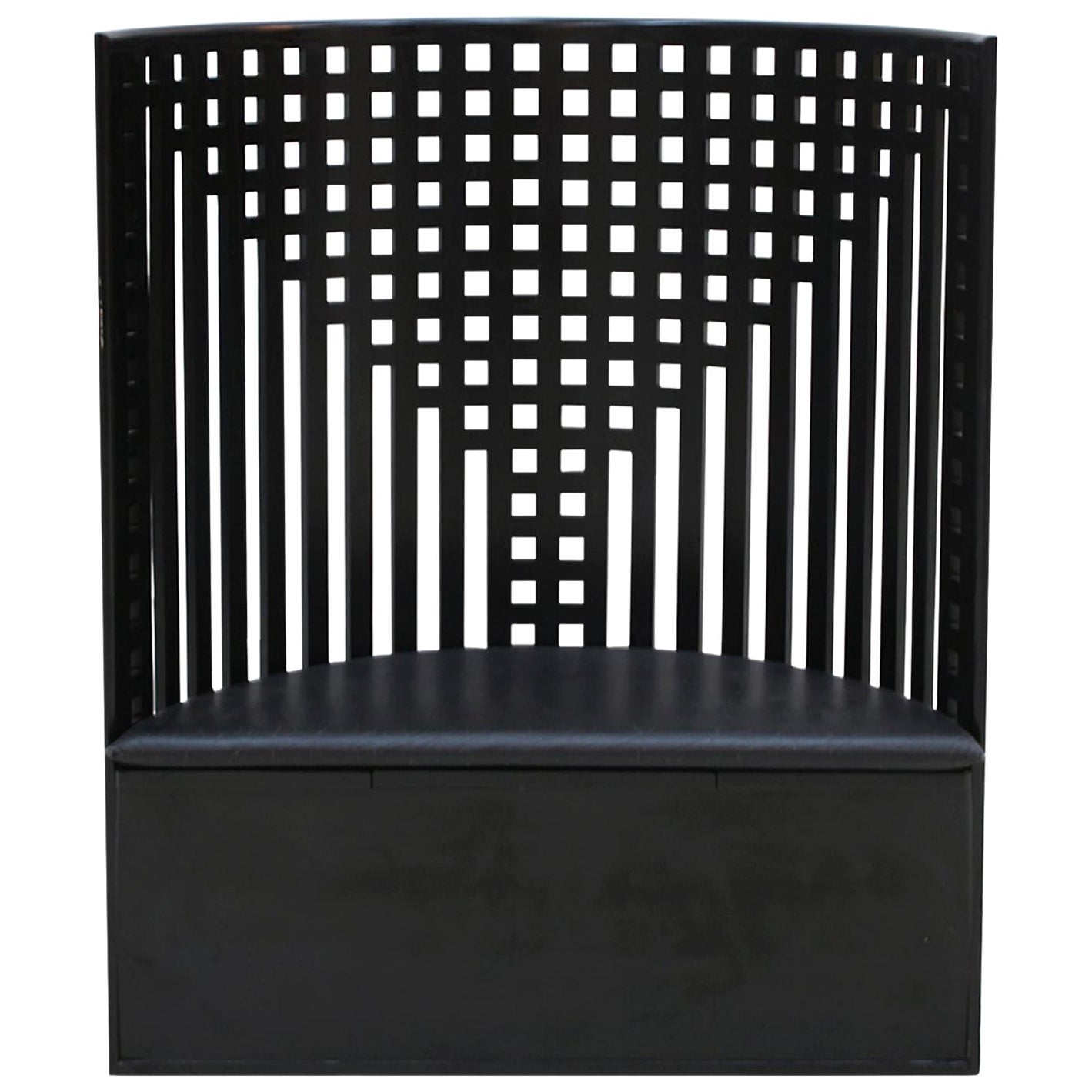 Charles Rennie Mackintosh Schwarzer italienischer Sessel aus Eschenholz und Weide