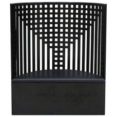 Charles Rennie Mackintosh Schwarzer italienischer Sessel aus Eschenholz und Weide