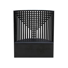 Charles Rennie Mackintosh Black Ashwood Willow Italian Pair of Armchairs