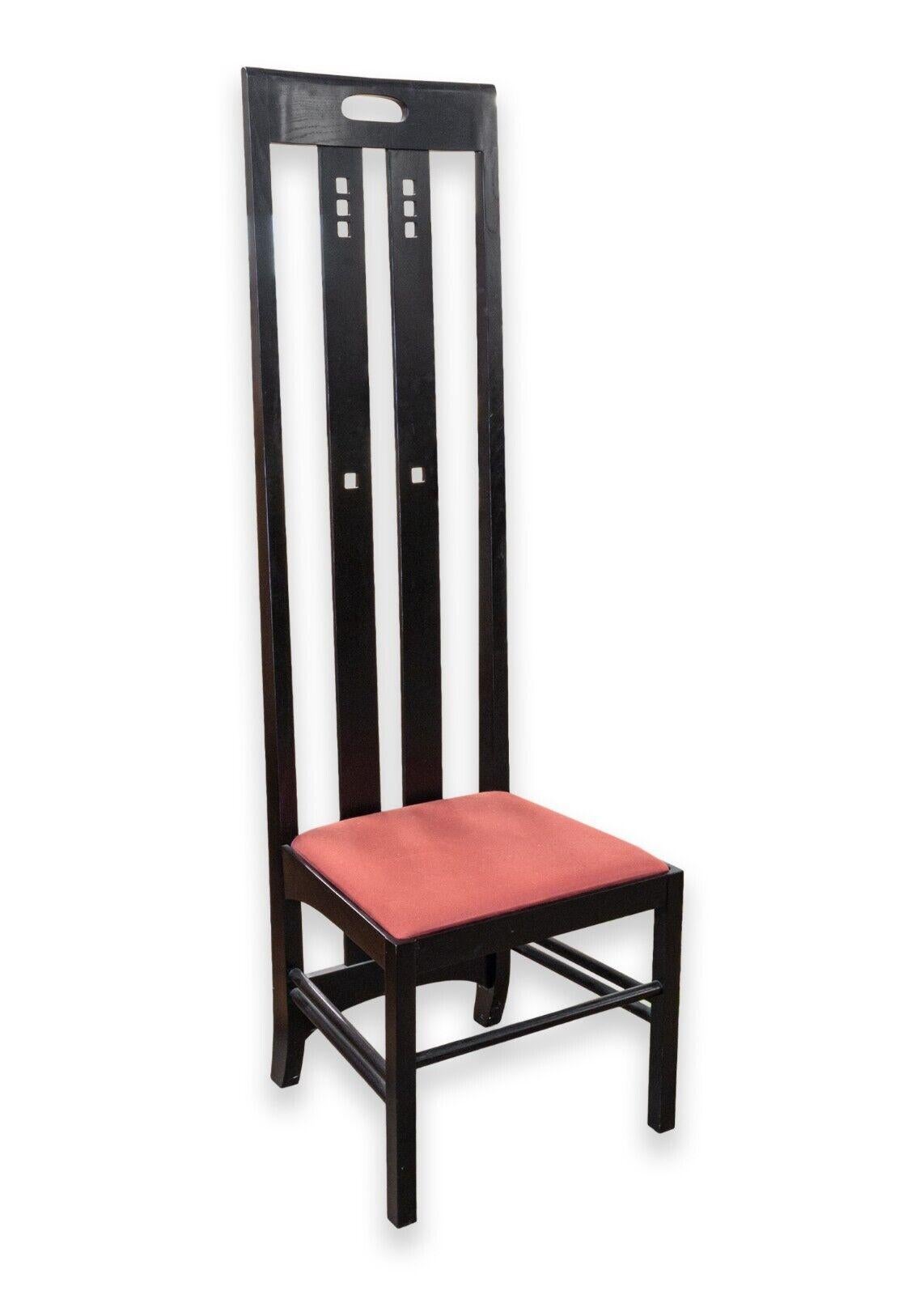 Charles Rennie Mackintosh Black Ebonized Wood Dining Table & Chairs Set 7