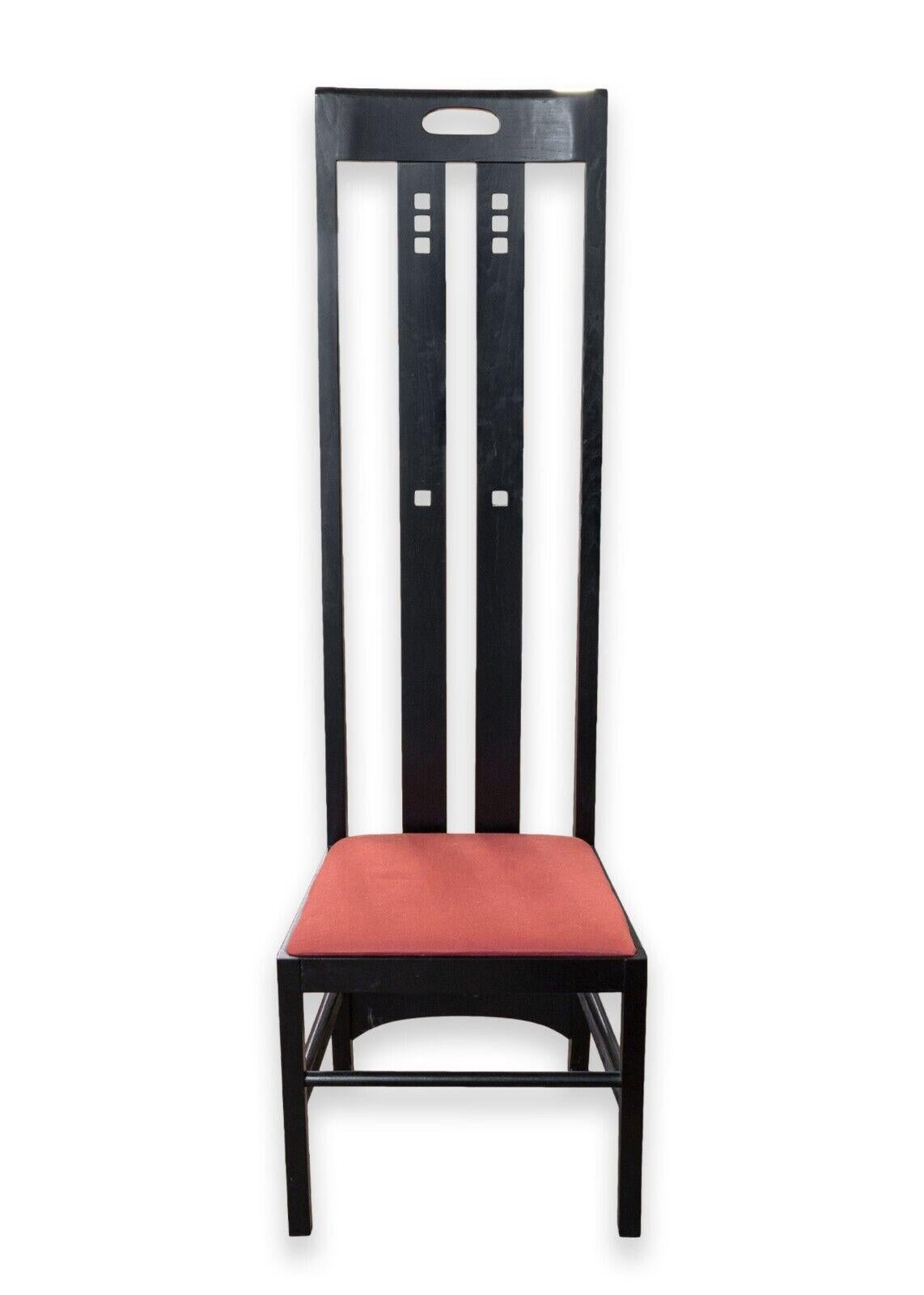 Charles Rennie Mackintosh Black Ebonized Wood Dining Table & Chairs Set 8