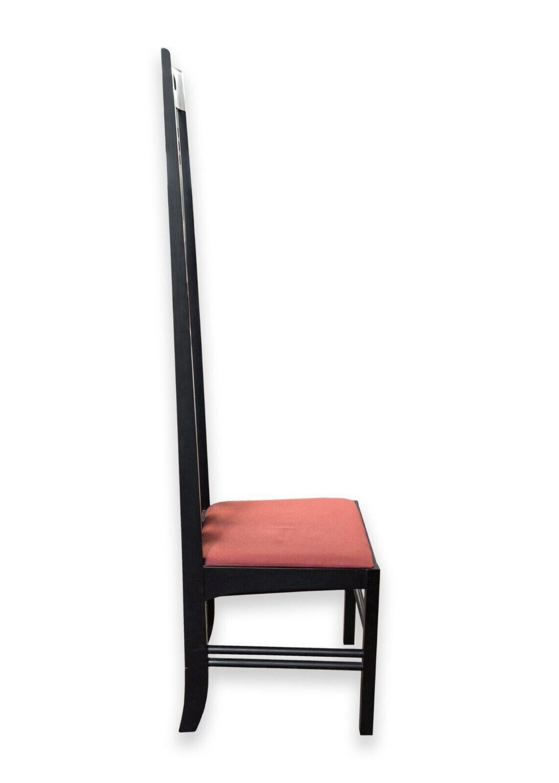 Charles Rennie Mackintosh Black Ebonized Wood Dining Table & Chairs Set 9