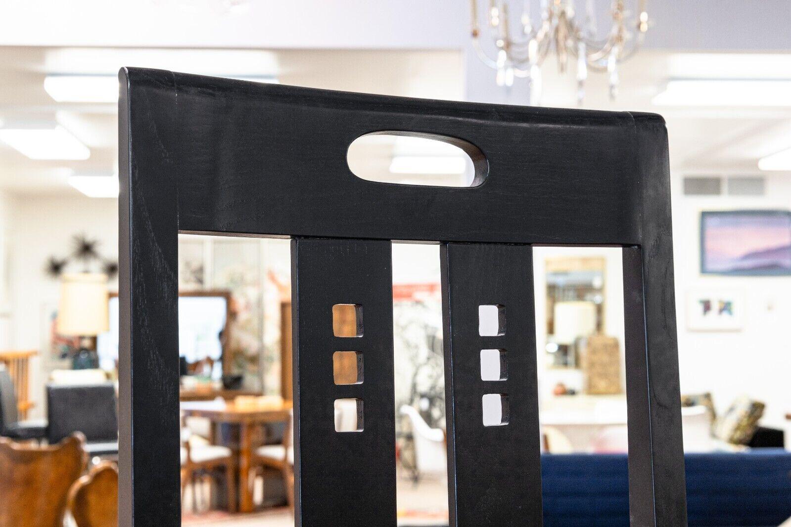Charles Rennie Mackintosh Black Ebonized Wood Dining Table & Chairs Set 11