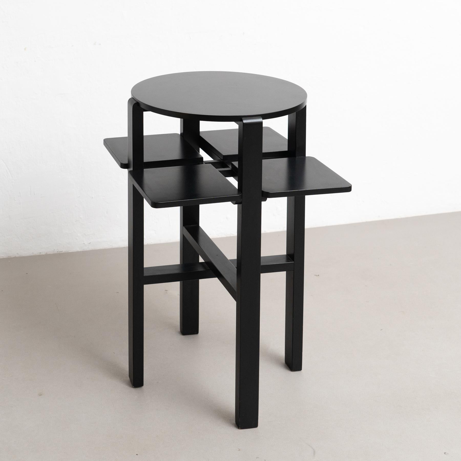 Mid-Century Modern Table d'appoint Domino laquée noire de Charles Rennie Mackintosh, vers 1970 en vente