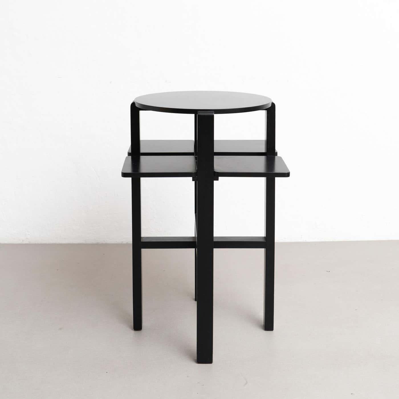 Mid-Century Modern Table d'appoint Domino laquée noire de Charles Rennie Mackintosh, vers 1970 en vente