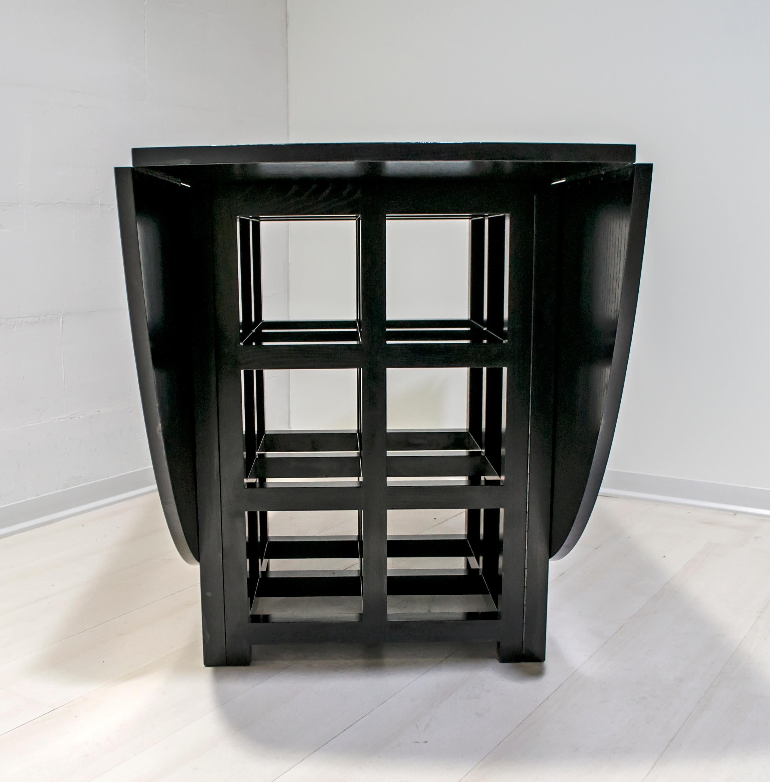 Ebonized Charles Rennie Mackintosh Black Stained Ash Folding Table DS.1 by Cassina, 1975