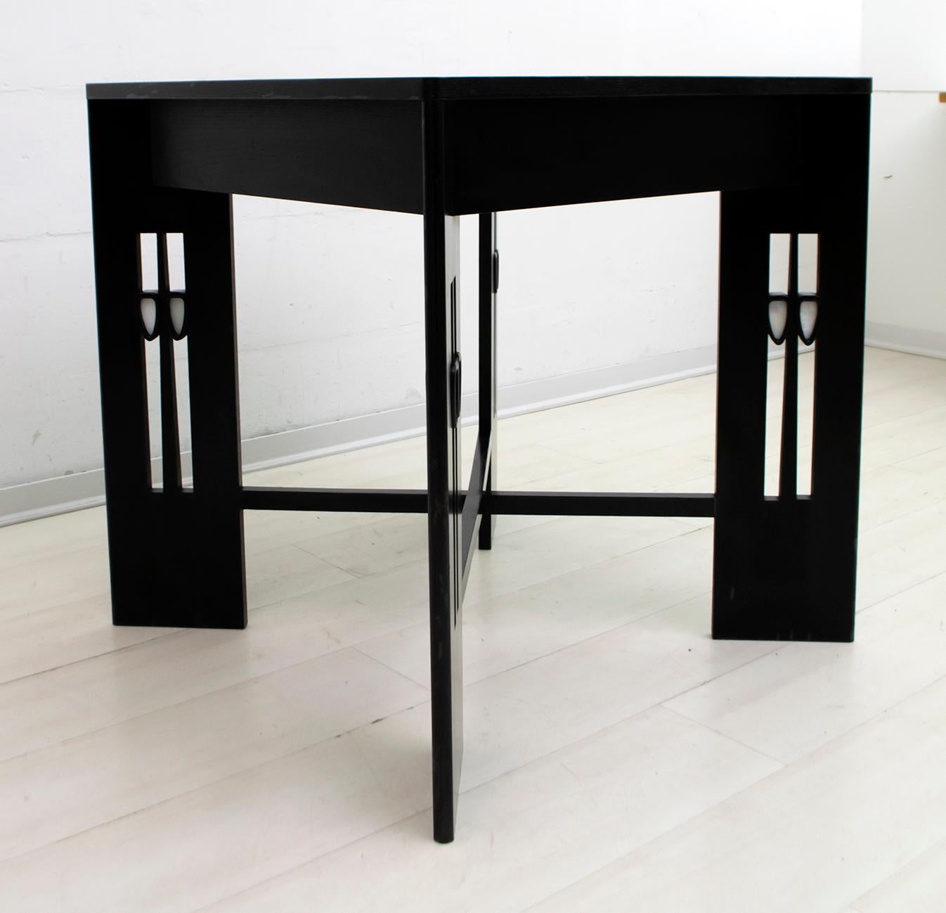 Art Nouveau Charles Rennie Mackintosh Coffee Table Oak and Glass Paste, 1970s
