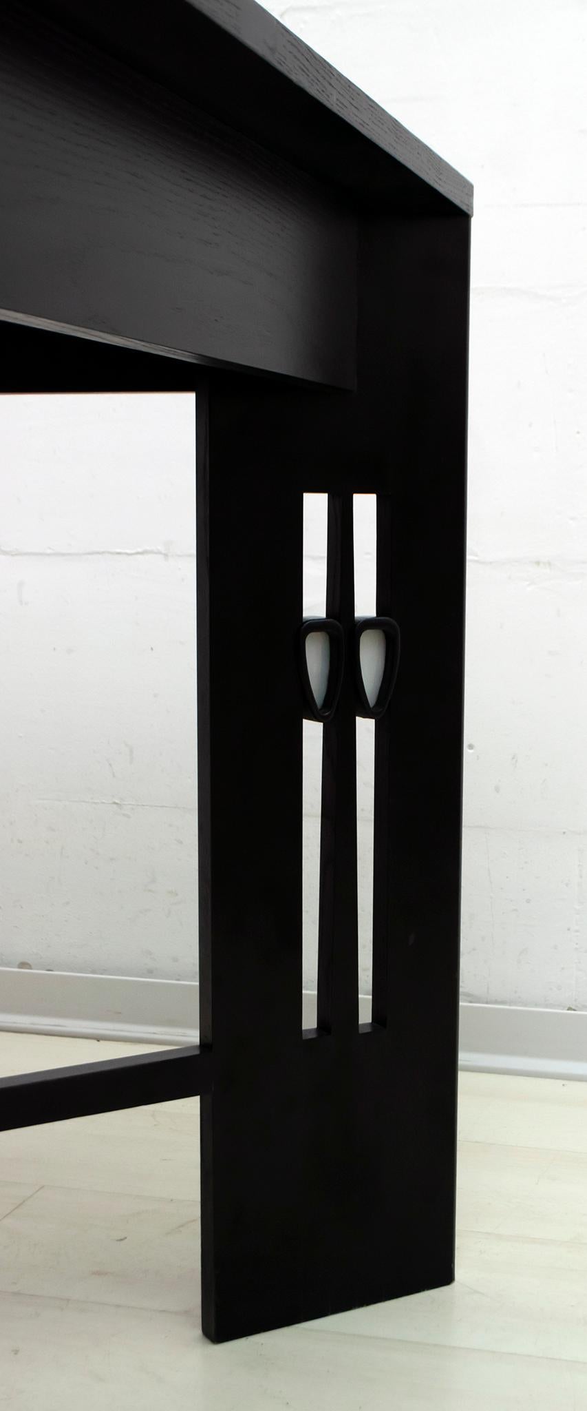 Late 20th Century Charles Rennie Mackintosh Coffee Table Oak and Glass Paste, 1970s