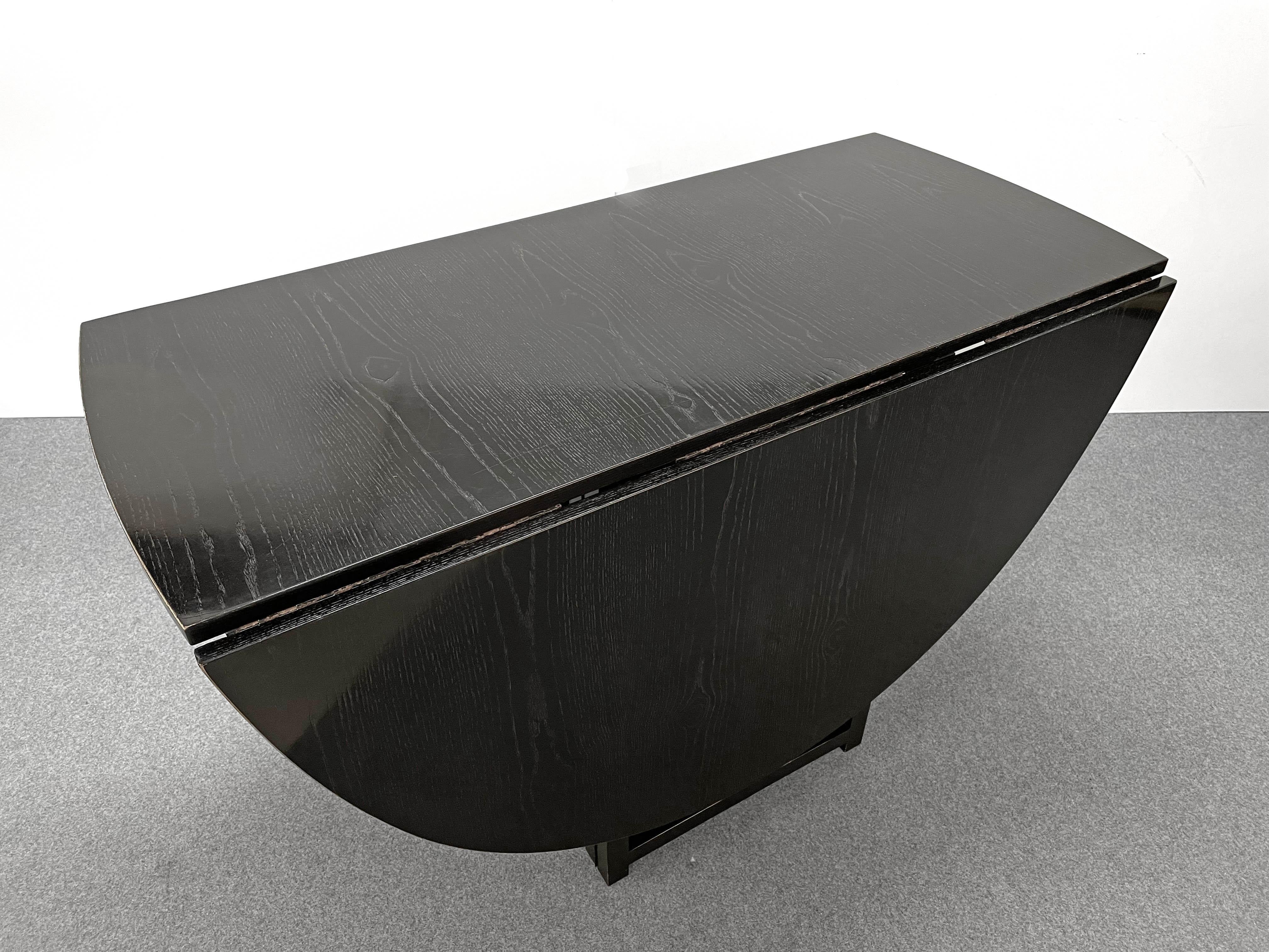 Charles Rennie Mackintosh Ebonized Ash Folding Oval Table DS1, 1970s 4