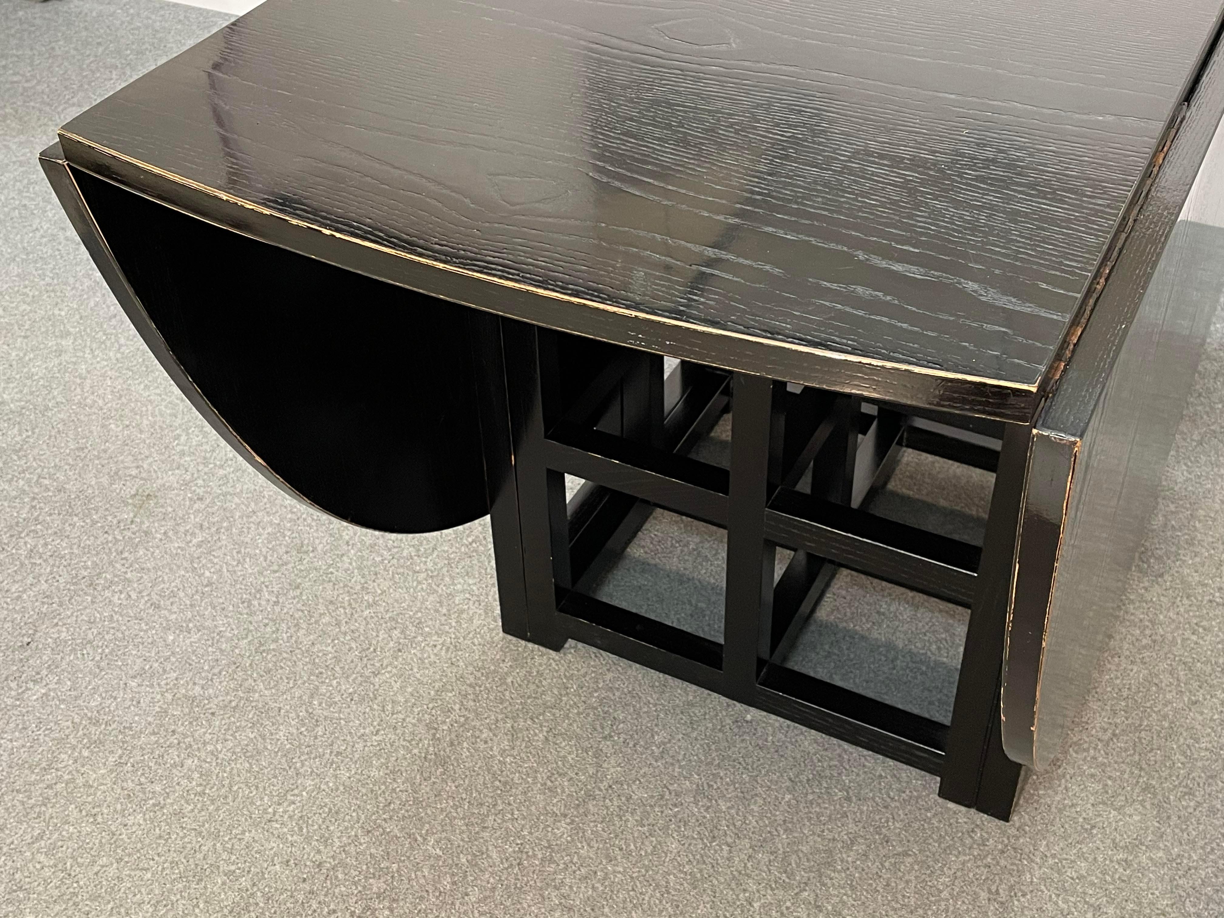 Charles Rennie Mackintosh Ebonized Ash Folding Oval Table DS1, 1970s 5