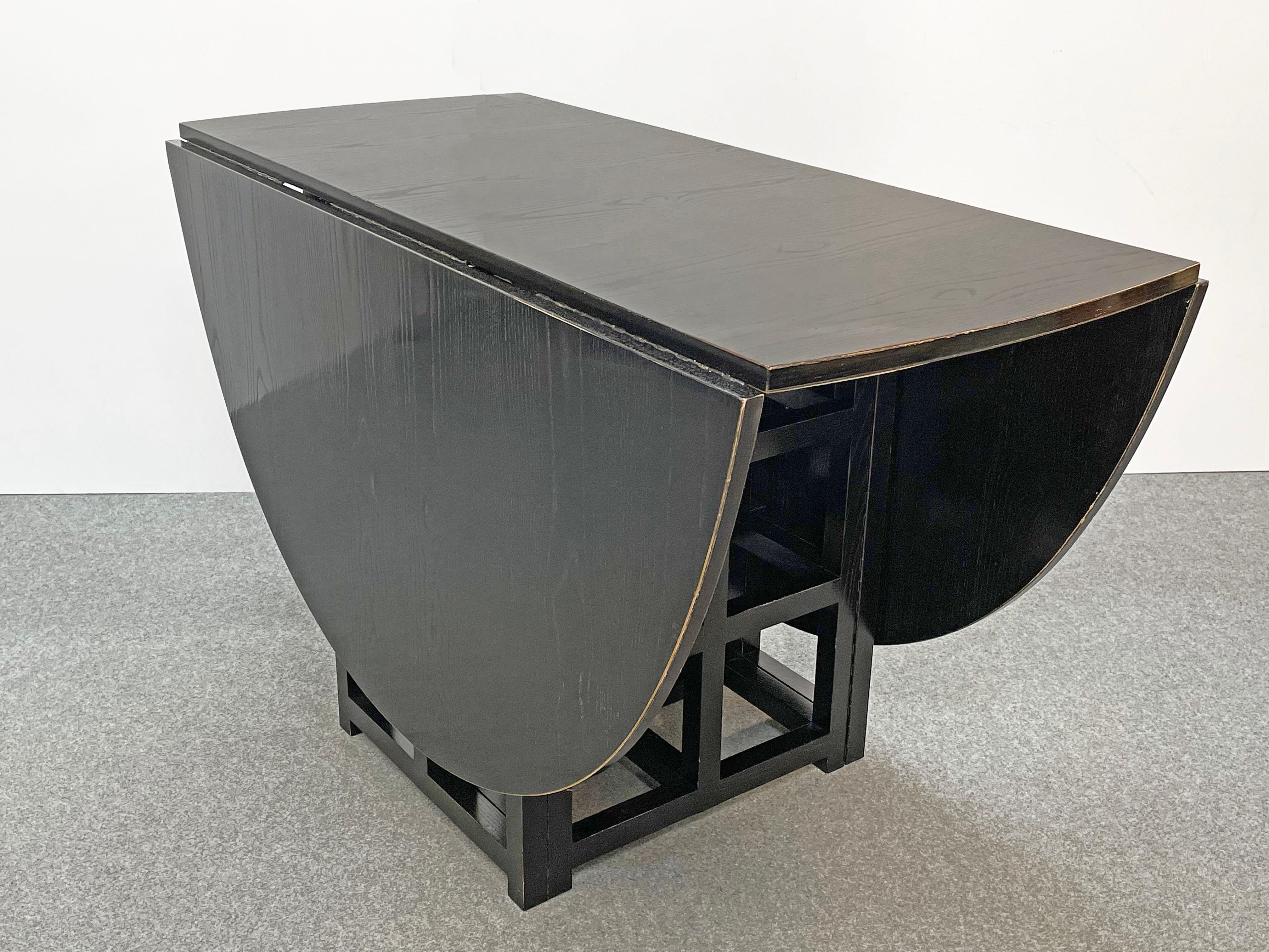 Charles Rennie Mackintosh Ebonized Ash Folding Oval Table DS1, 1970s 6