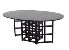 Charles Rennie Mackintosh Ebonized Ash Folding Oval Table DS1, 1970s