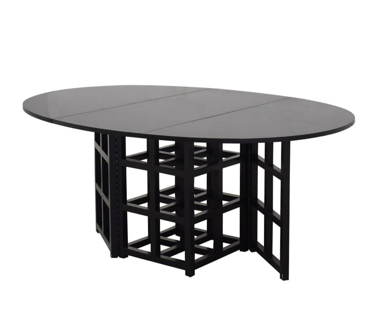 20th Century Charles Rennie Mackintosh Ebonized Ash Folding Oval Table DS1, 1970s