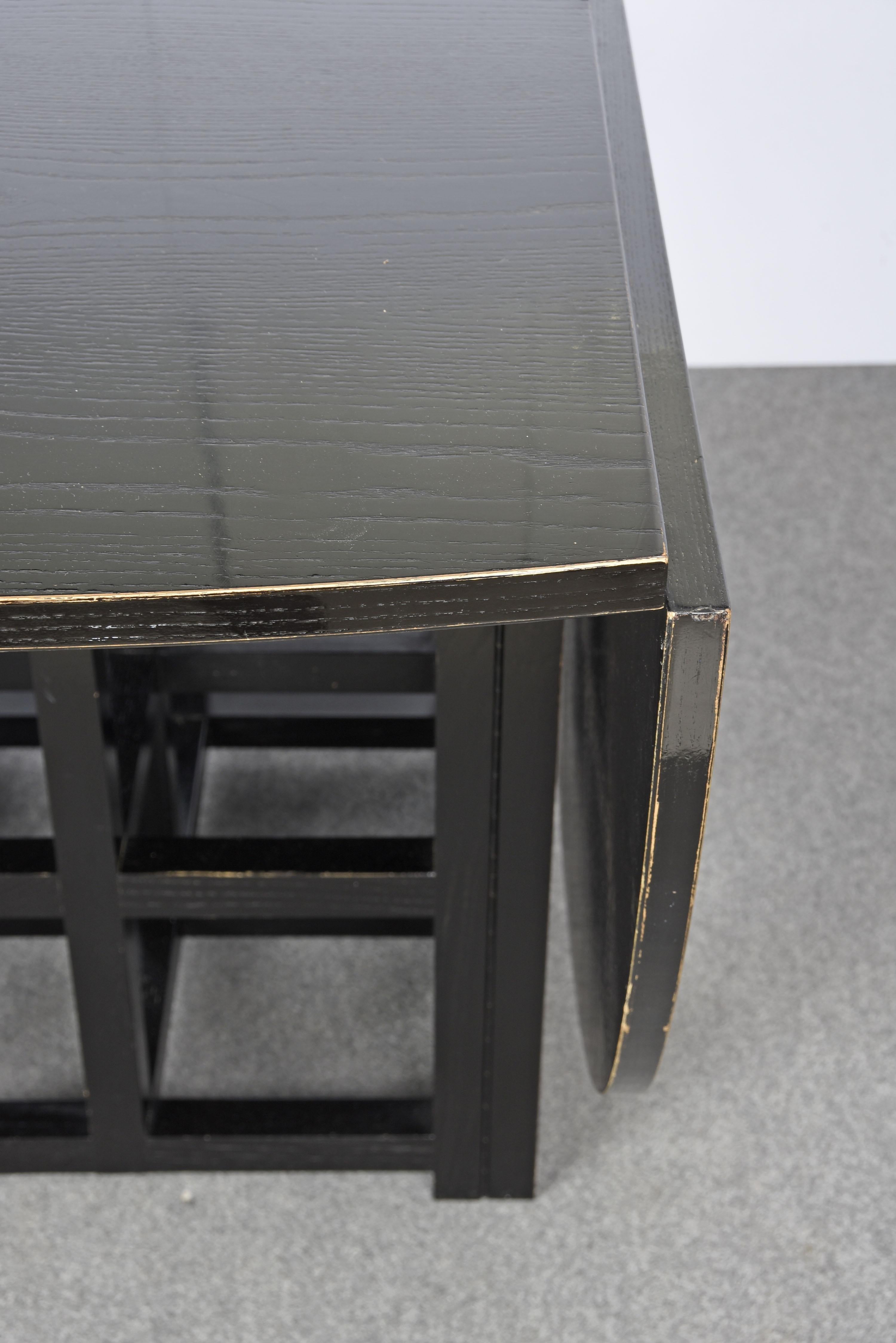 Charles Rennie Mackintosh Ebonized Ash Folding Oval Table DS1, 1970s 1