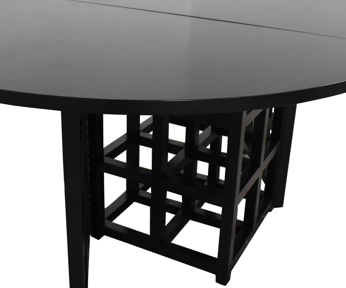 Charles Rennie Mackintosh Ebonized Ash Folding Oval Table DS.1 Cassina, 1970s In Good Condition In Brooklyn, NY