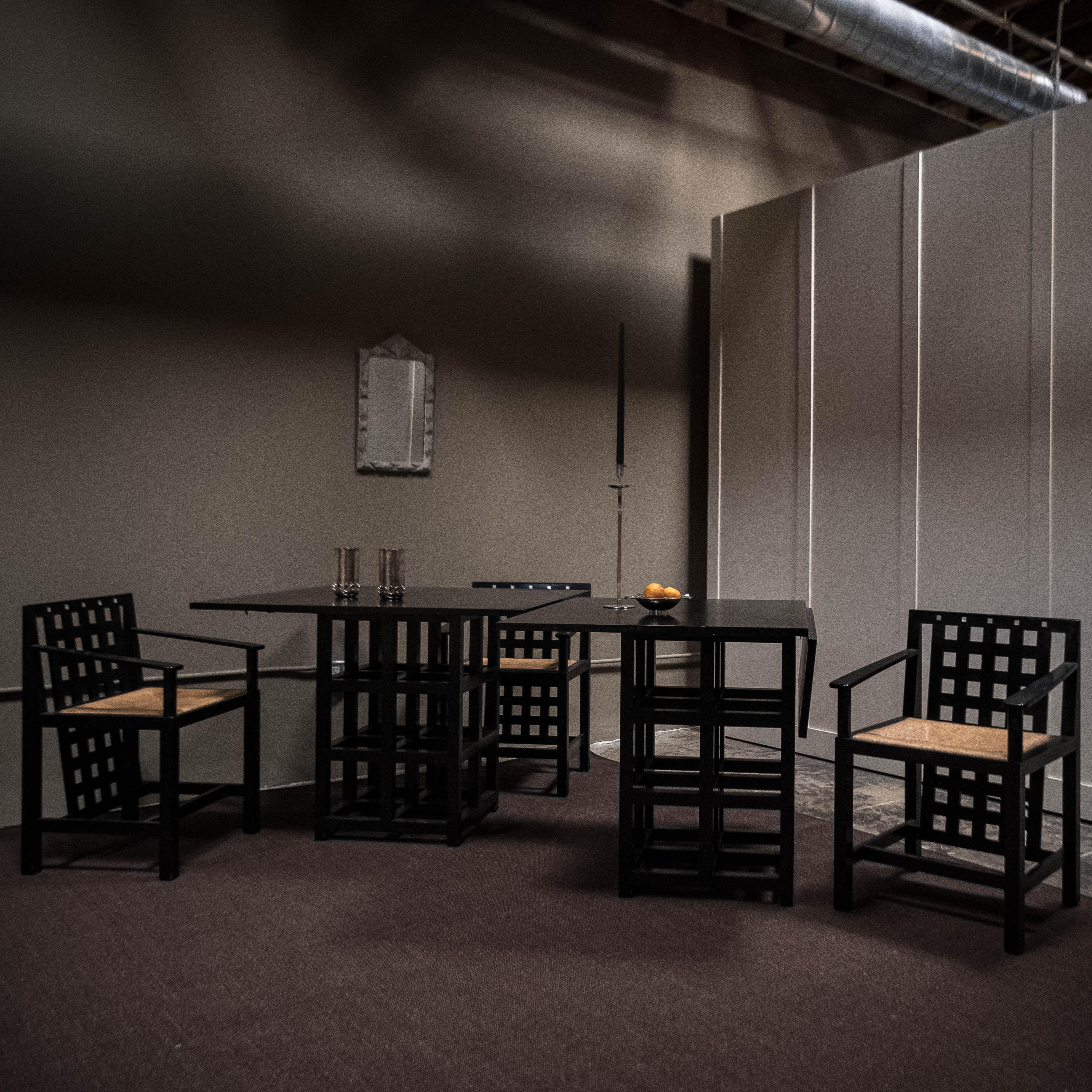 Esszimmer-Set von 6, Charles Rennie Mackintosh für Cassina (Binse) im Angebot