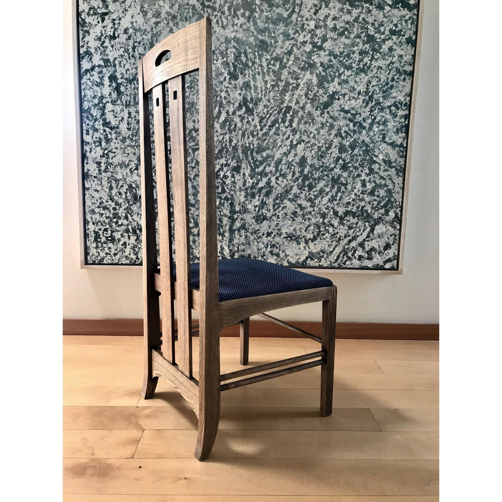 Italian Cassina Charles Rennie Mackintosh Art Deco Ingram Dining Chair, 1900 / 1981