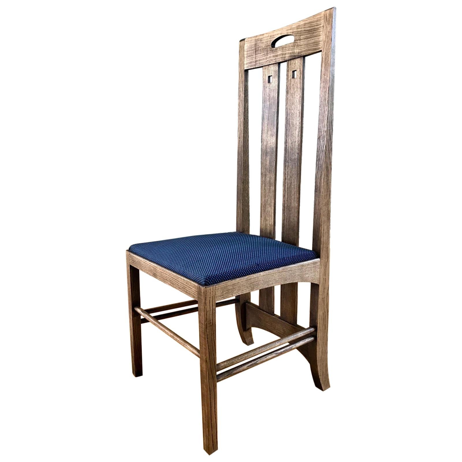 Cassina Charles Rennie Mackintosh Art Deco Ingram Dining Chair, 1900 / 1981 

In 1900, Kate Cranston gave mackintosh the opportunity to redesign an entire room at the Ingram Street tearoom. He had just recently married the artist Margaret Macdonald
