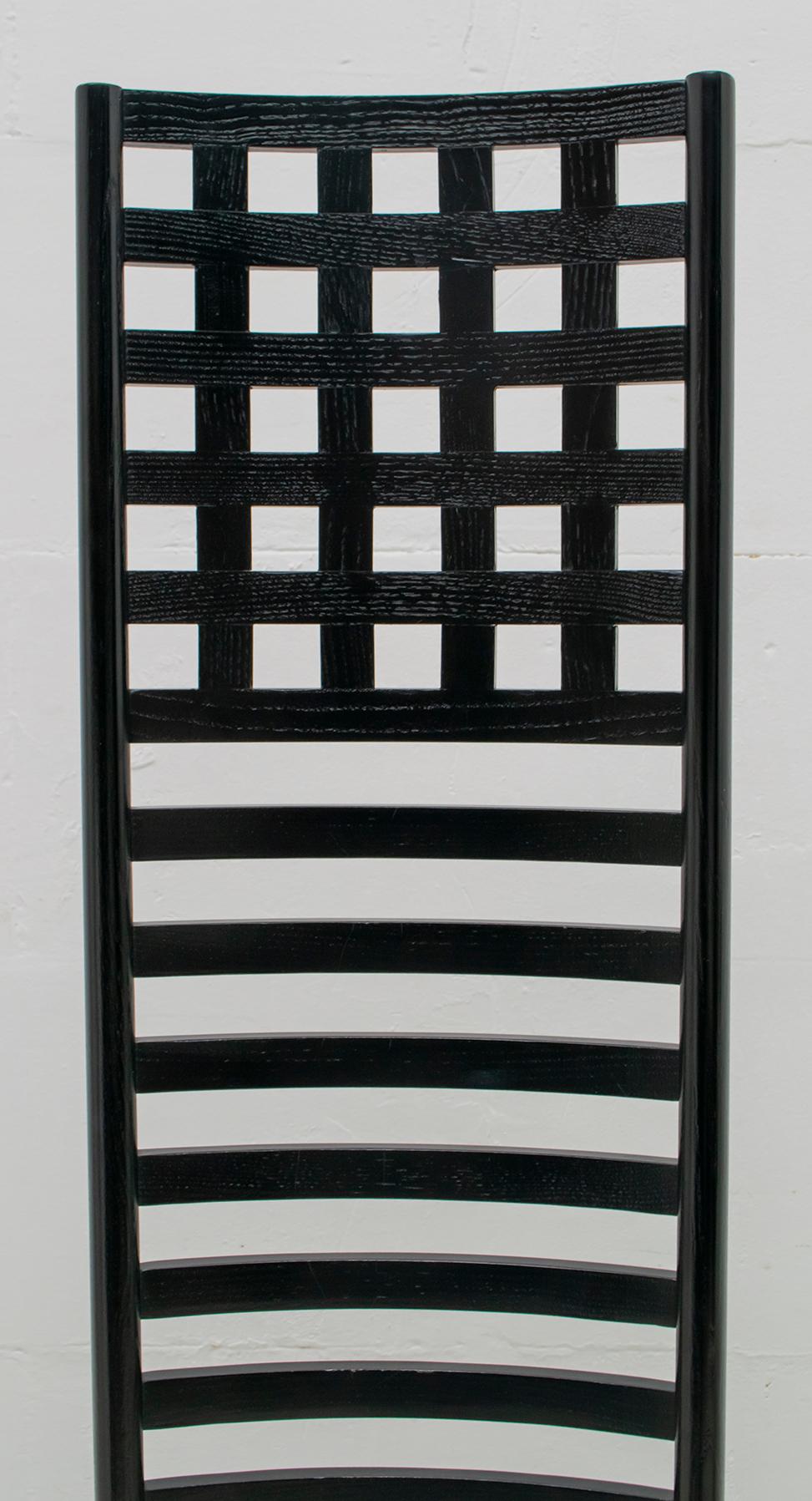 Late 20th Century Charles Rennie Mackintosh High Back Chairs 