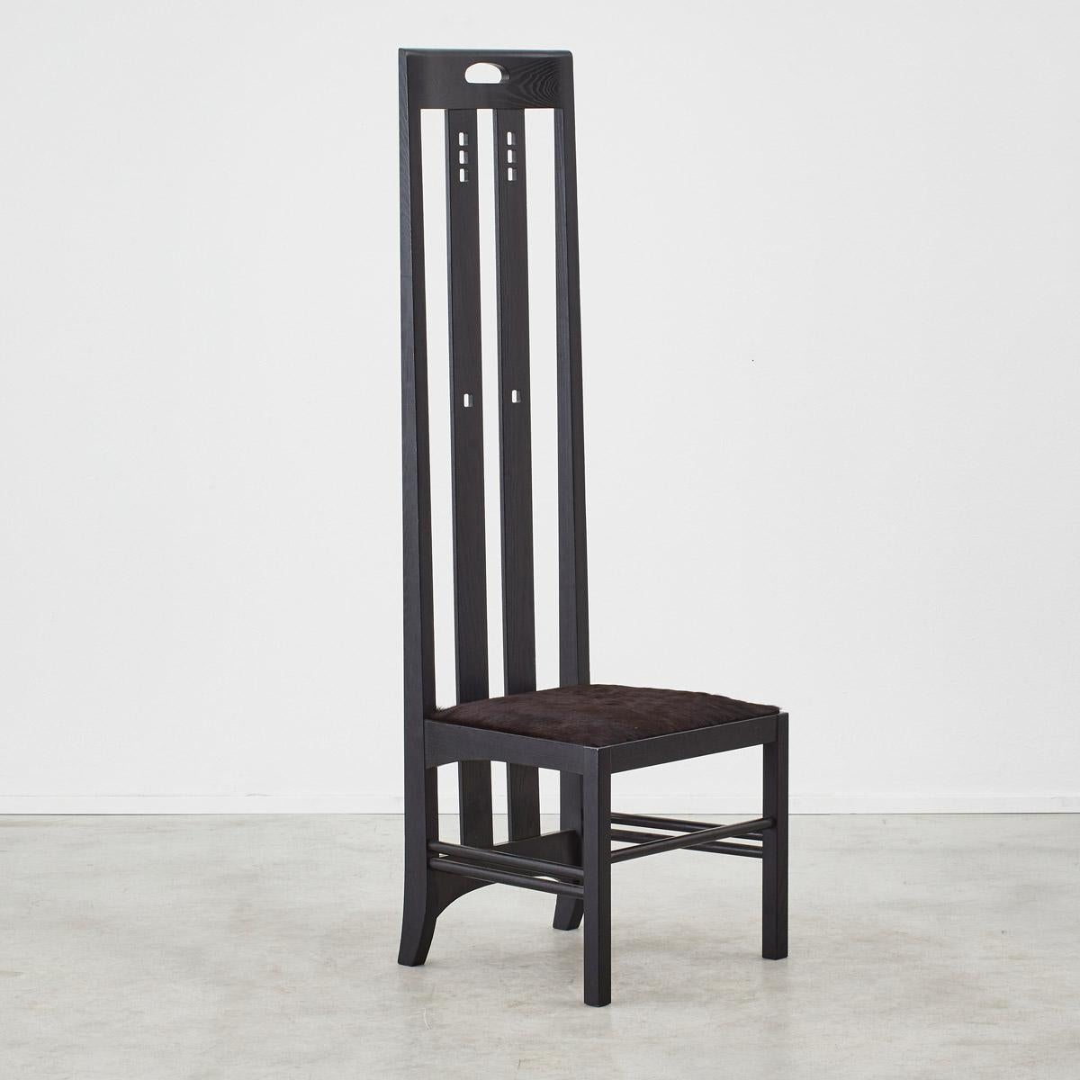 Art Nouveau Charles Rennie Mackintosh Ingram chairs for Cassina, Italy 1980s