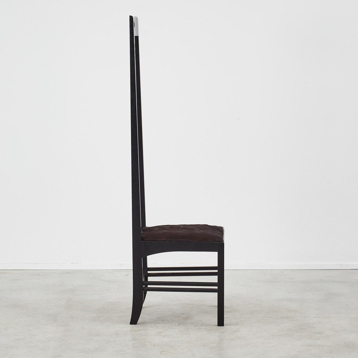 Blackened Charles Rennie Mackintosh Ingram chairs for Cassina, Italy 1980s