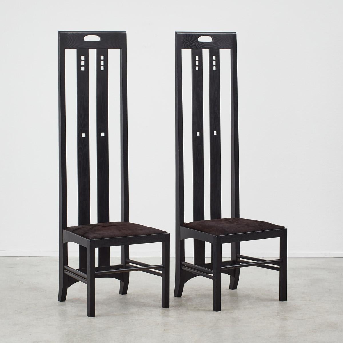 Wood Charles Rennie Mackintosh Ingram chairs for Cassina, Italy 1980s