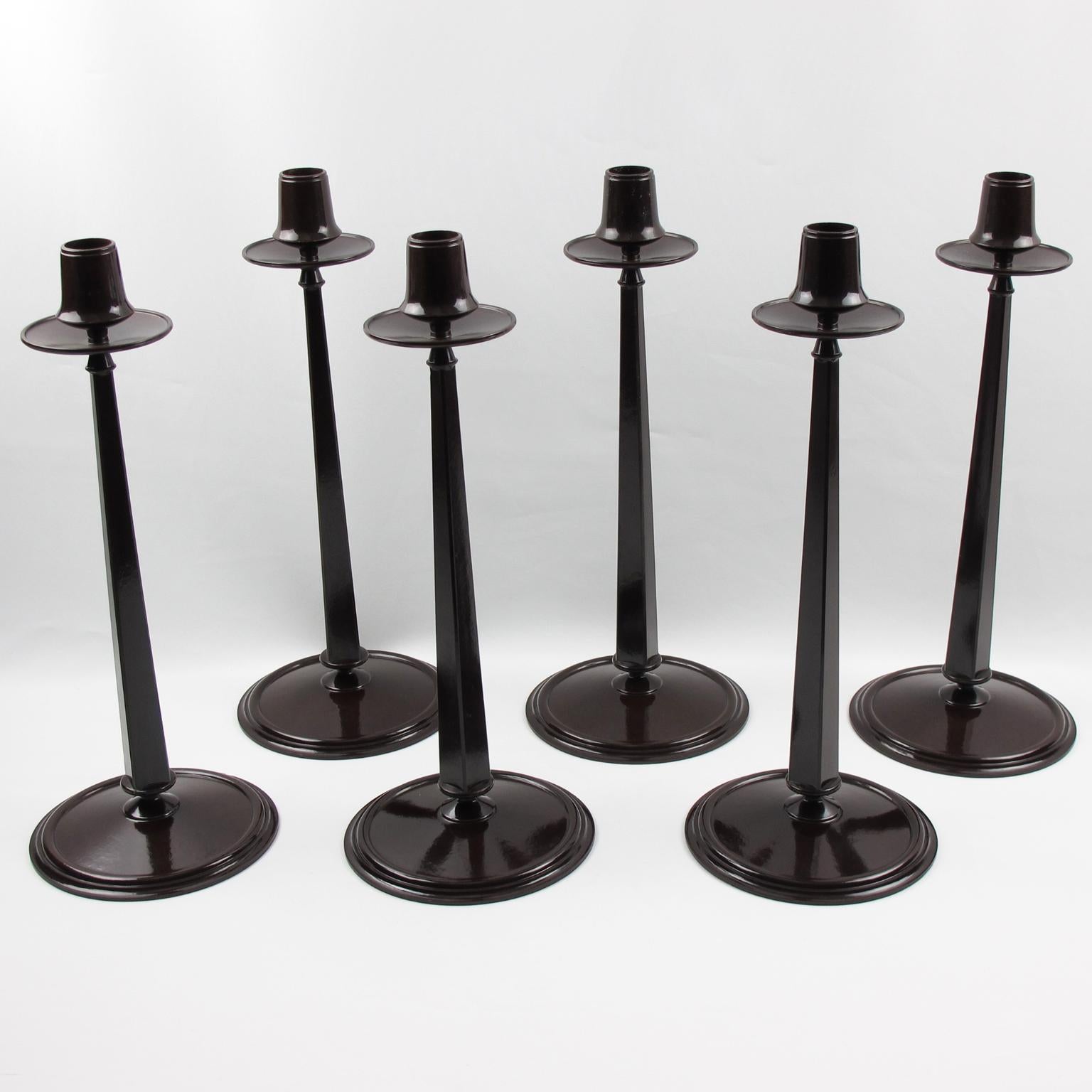 Charles Rennie Mackintosh Jugendstil Bakelite Candlesticks Set, Six Pieces In Excellent Condition For Sale In Atlanta, GA