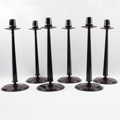 Charles Rennie Mackintosh Jugendstil Bakelite Candlesticks, Six Pieces, 1920s