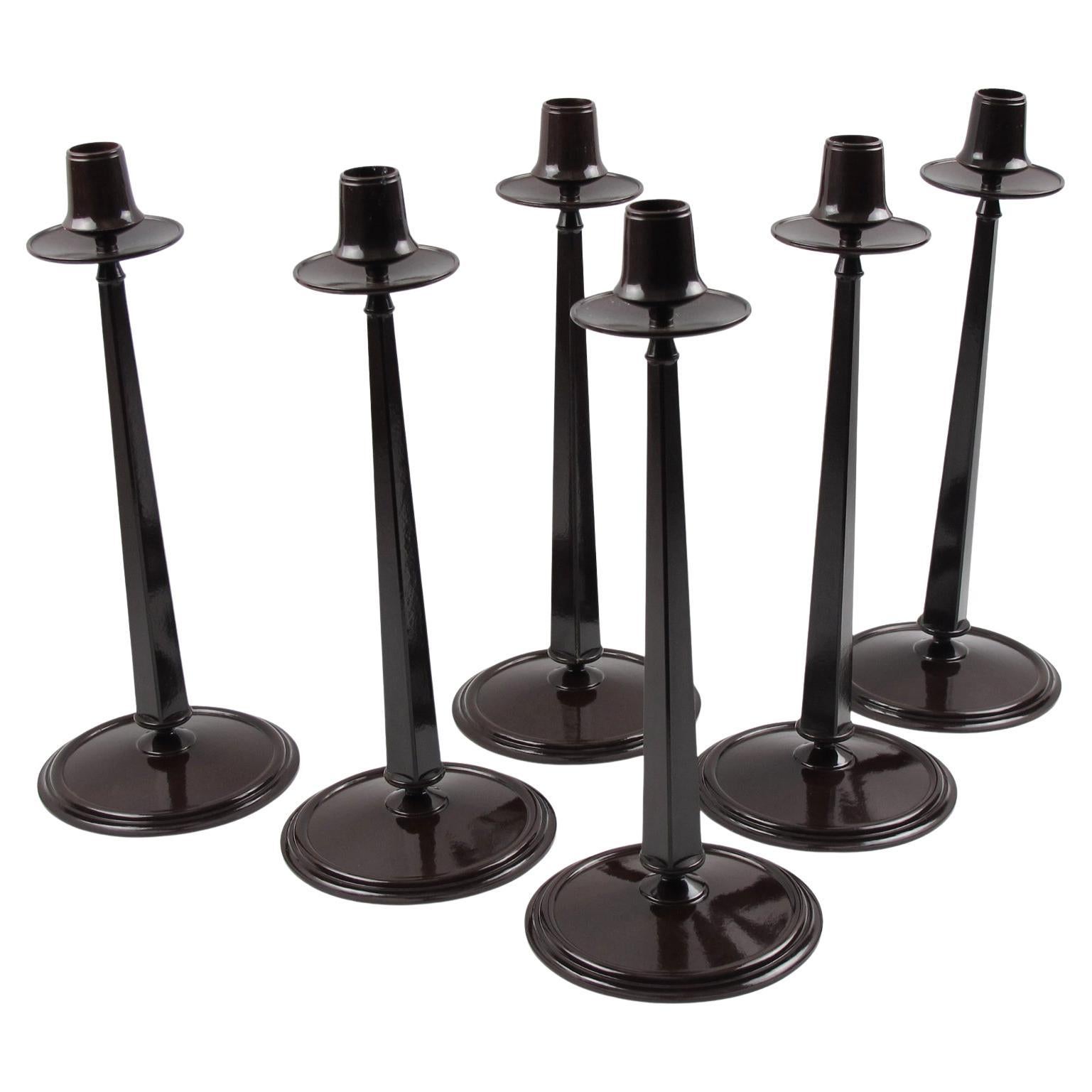 Charles Rennie Mackintosh Bougeoirs en bakélite Jugendstil, six Pieces