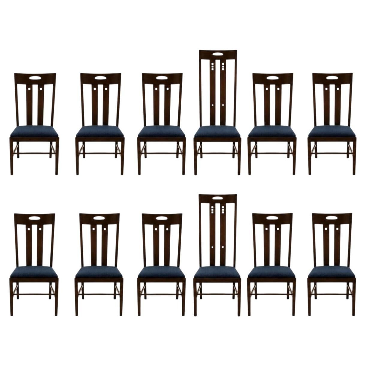Charles Rennie Mackintosh MCM Ingram Dining Chairs for Cassina, Set of 12