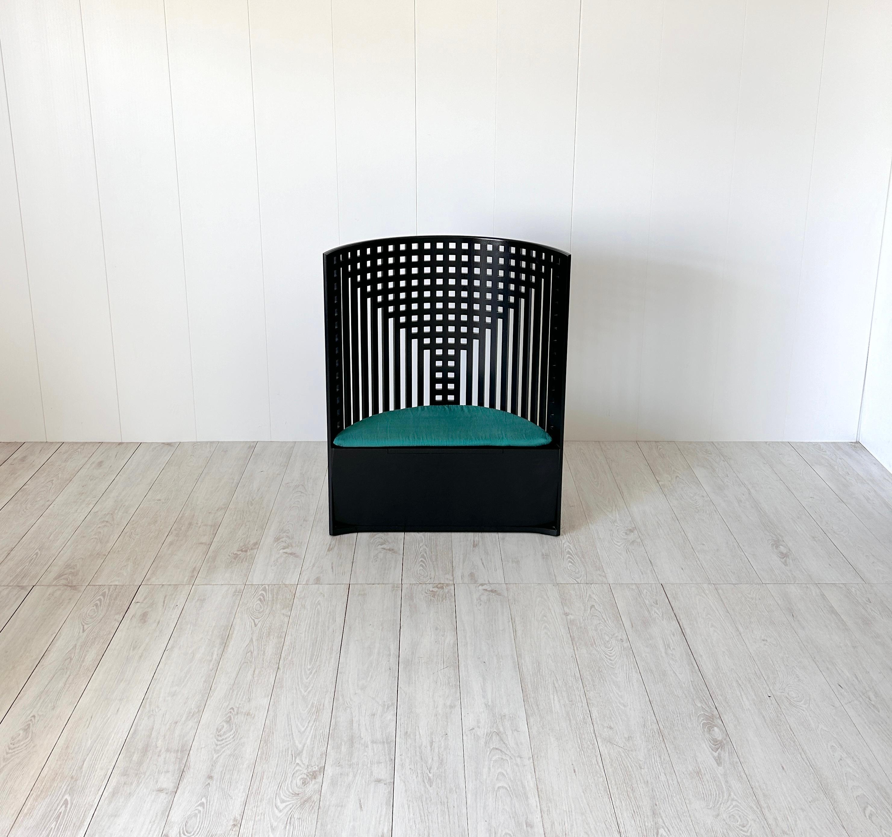 Italian Charles Rennie Mackintosh, Poltrona Willow, Cassina, anni '70