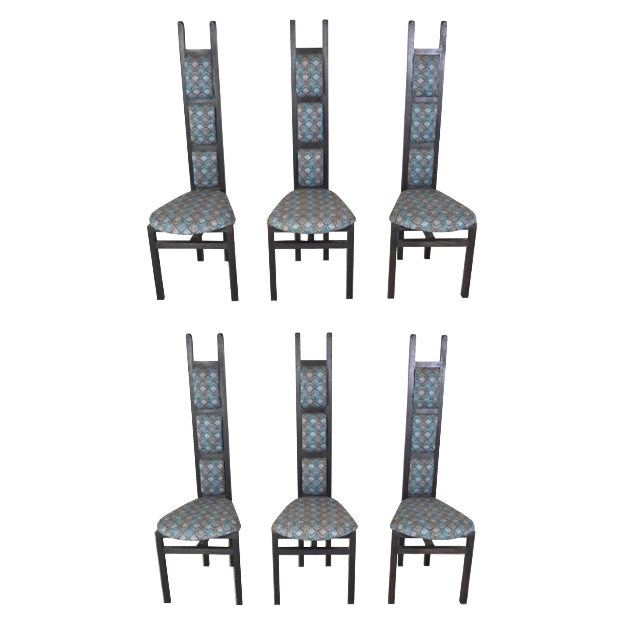 Charles Rennie Mackintosh Style Custom High Back Contemporary Dining Chairs