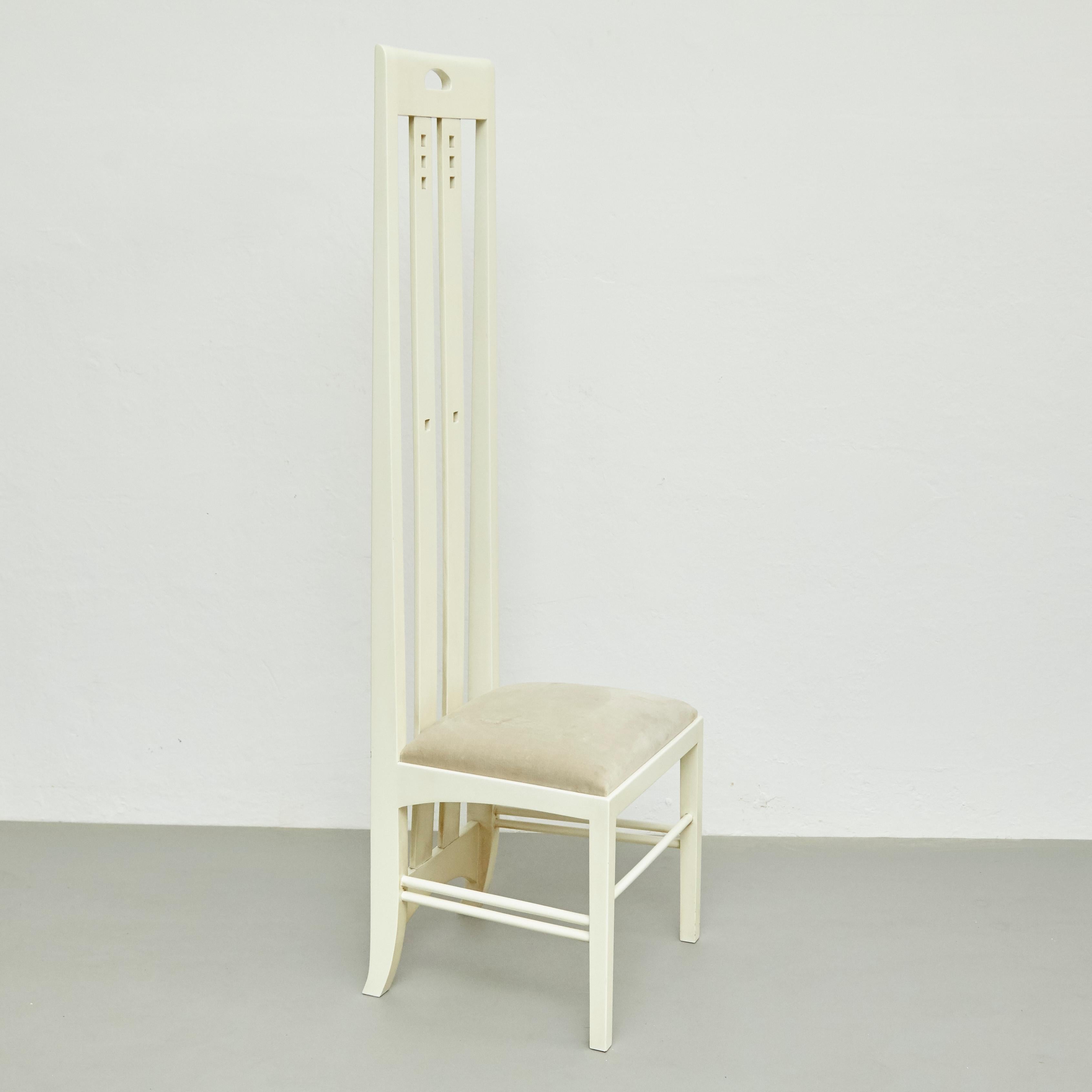 Charles Rennie Mackintosh Weiß lackierter Stuhl, um 1970 3