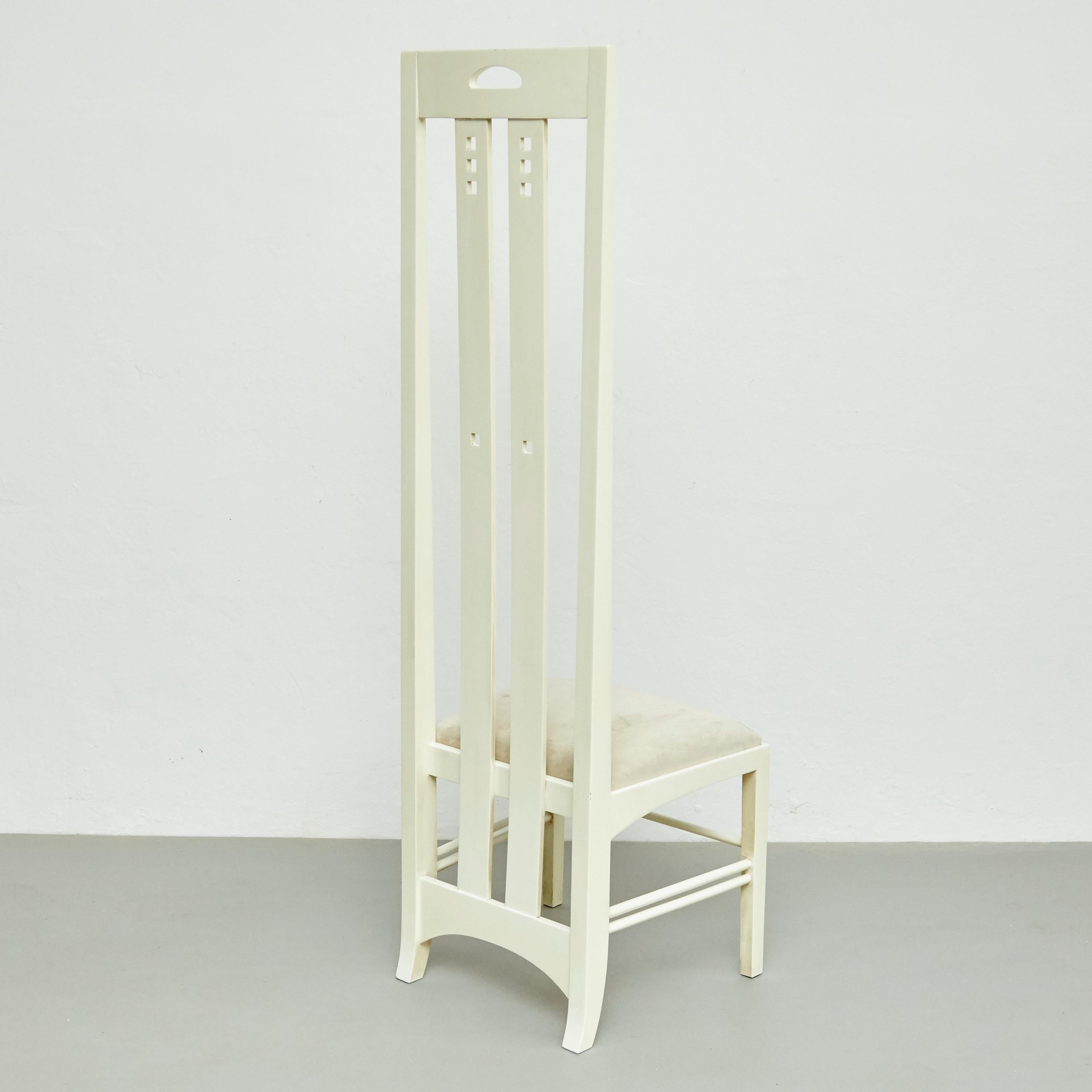 Charles Rennie Mackintosh Weiß lackierter Stuhl, um 1970 4