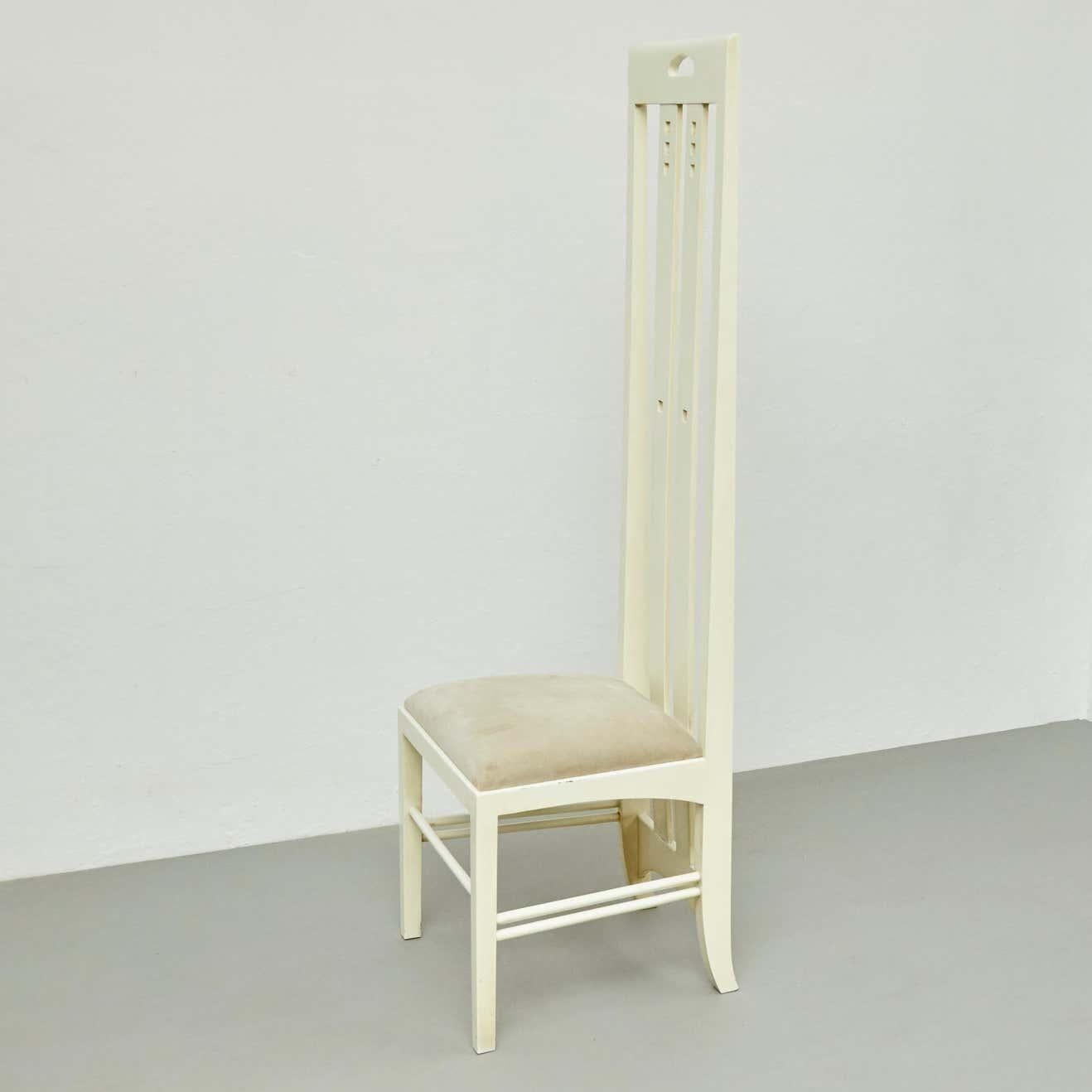 Charles Rennie Mackintosh White Lacquered Chair, circa 1970 11