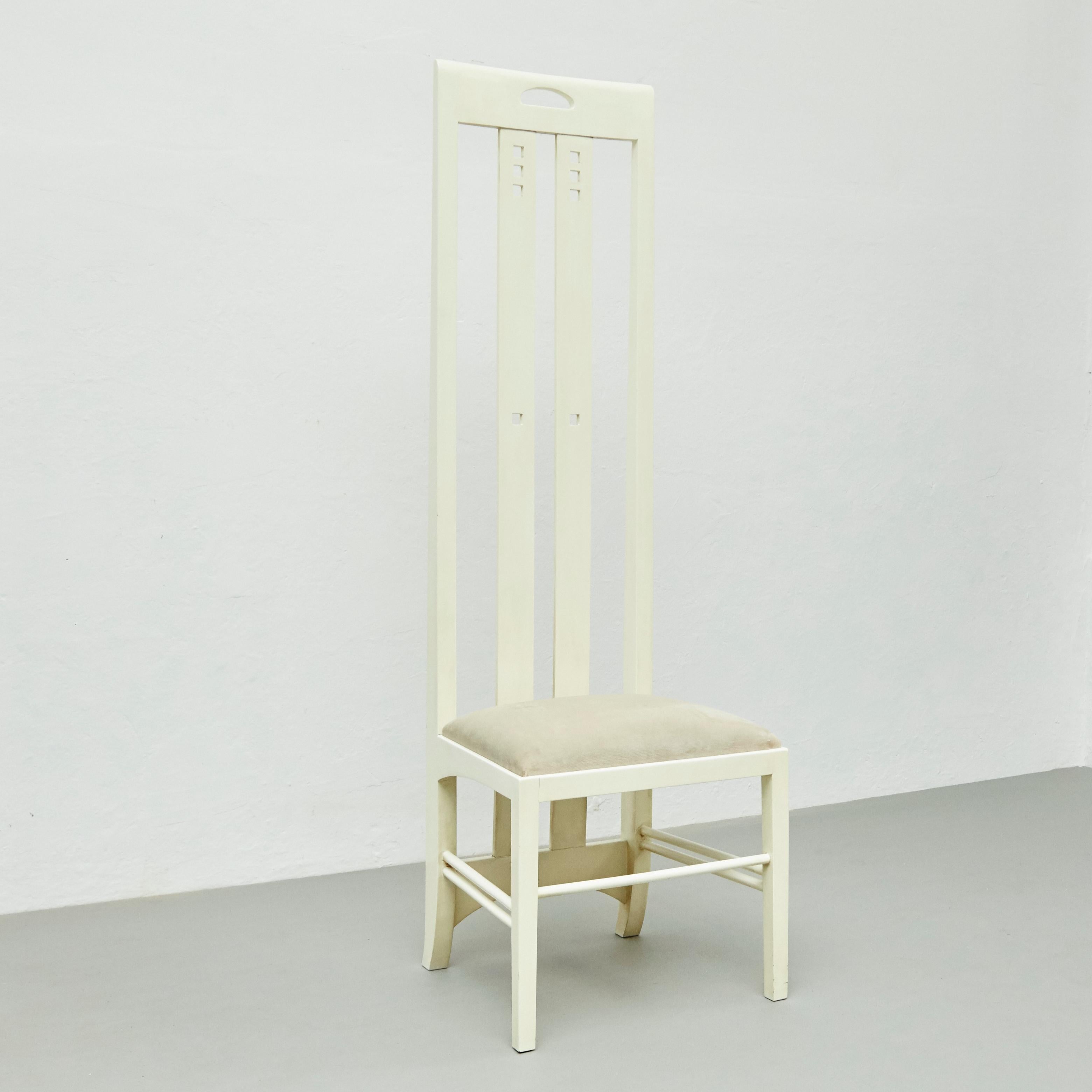 Charles Rennie Mackintosh Weiß lackierter Stuhl, um 1970 (Moderne der Mitte des Jahrhunderts)